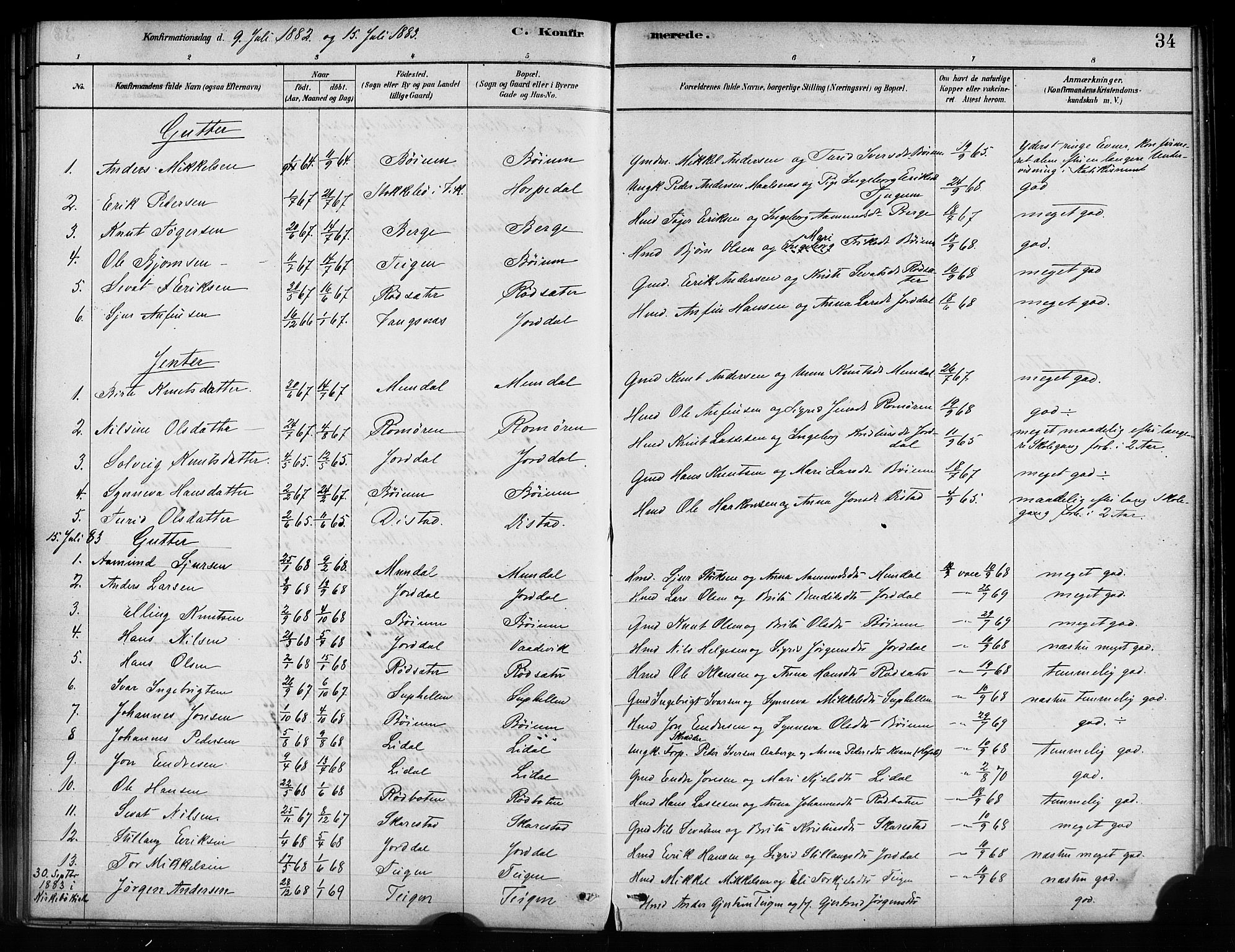Balestrand sokneprestembete, SAB/A-79601/H/Haa/Haaa/L0004: Parish register (official) no. A 4 /2, 1879-1888, p. 34