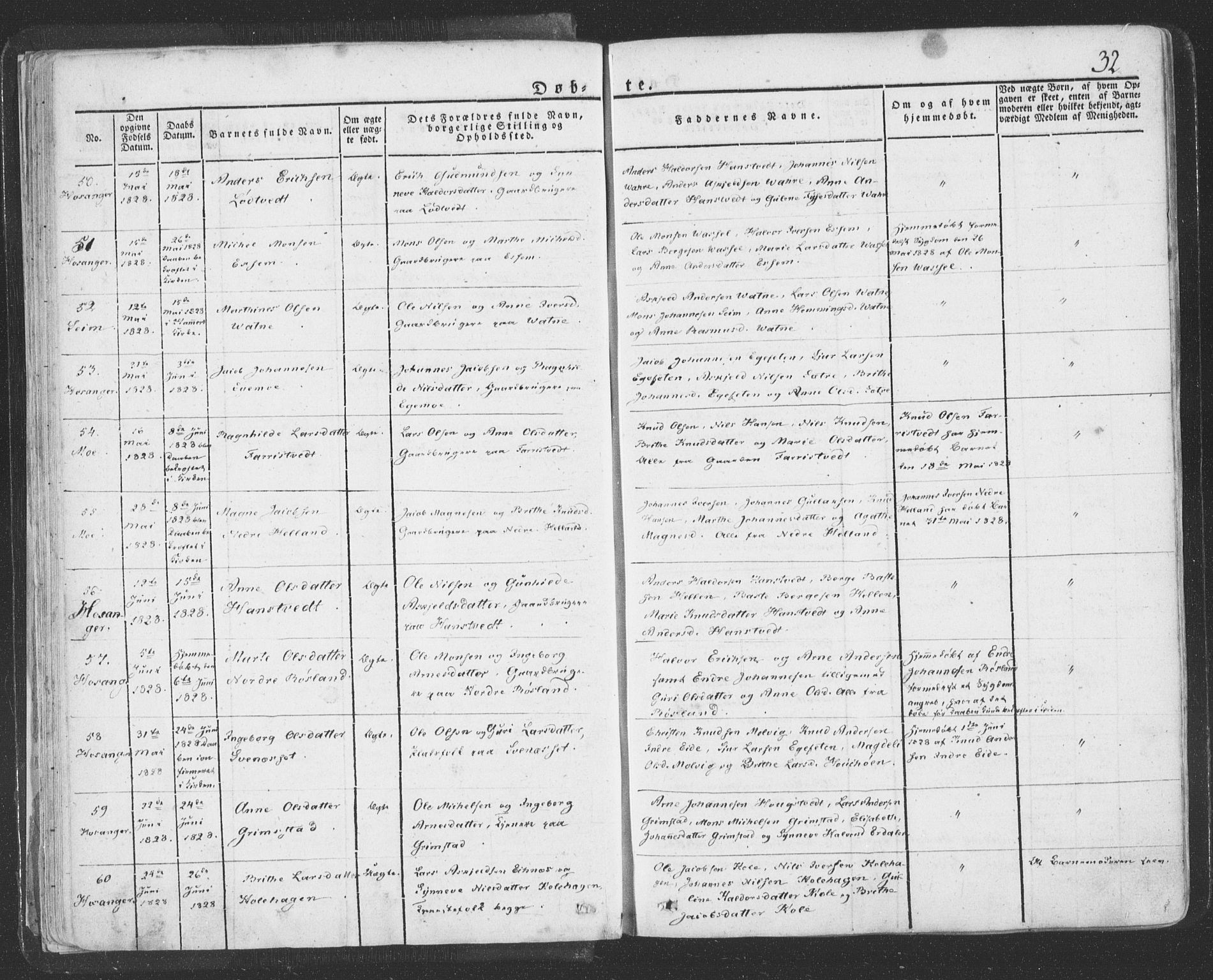 Hosanger sokneprestembete, AV/SAB-A-75801/H/Haa: Parish register (official) no. A 6, 1824-1835, p. 32