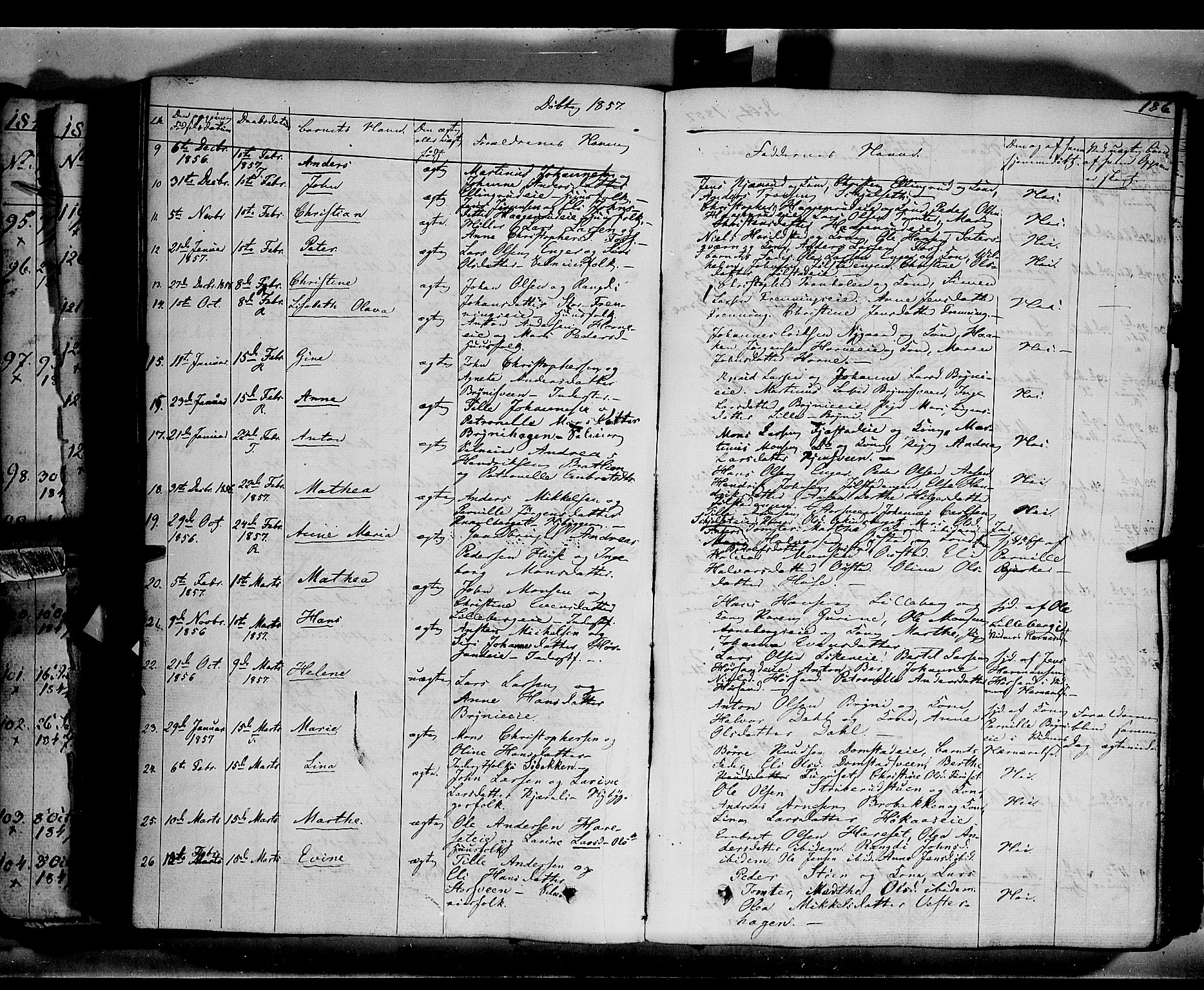 Romedal prestekontor, AV/SAH-PREST-004/K/L0004: Parish register (official) no. 4, 1847-1861, p. 186