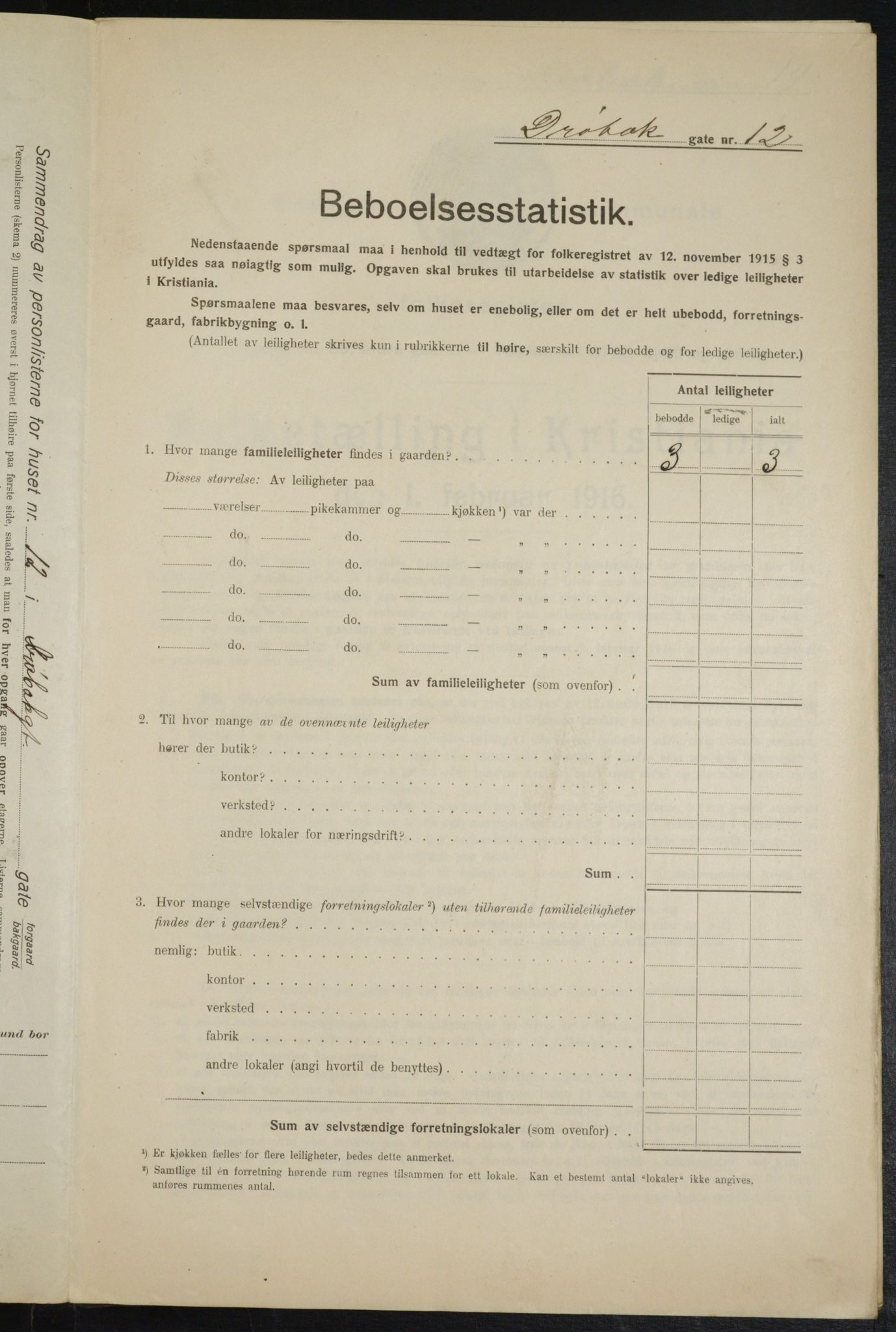 OBA, Municipal Census 1916 for Kristiania, 1916, p. 17498