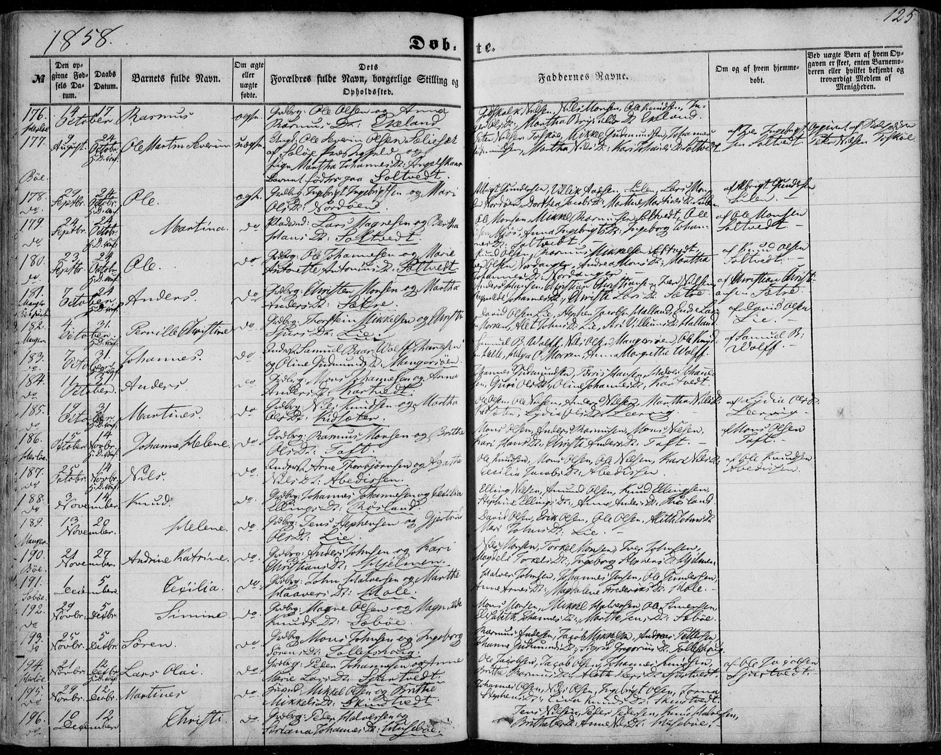 Manger sokneprestembete, SAB/A-76801/H/Haa: Parish register (official) no. A 6, 1849-1859, p. 125