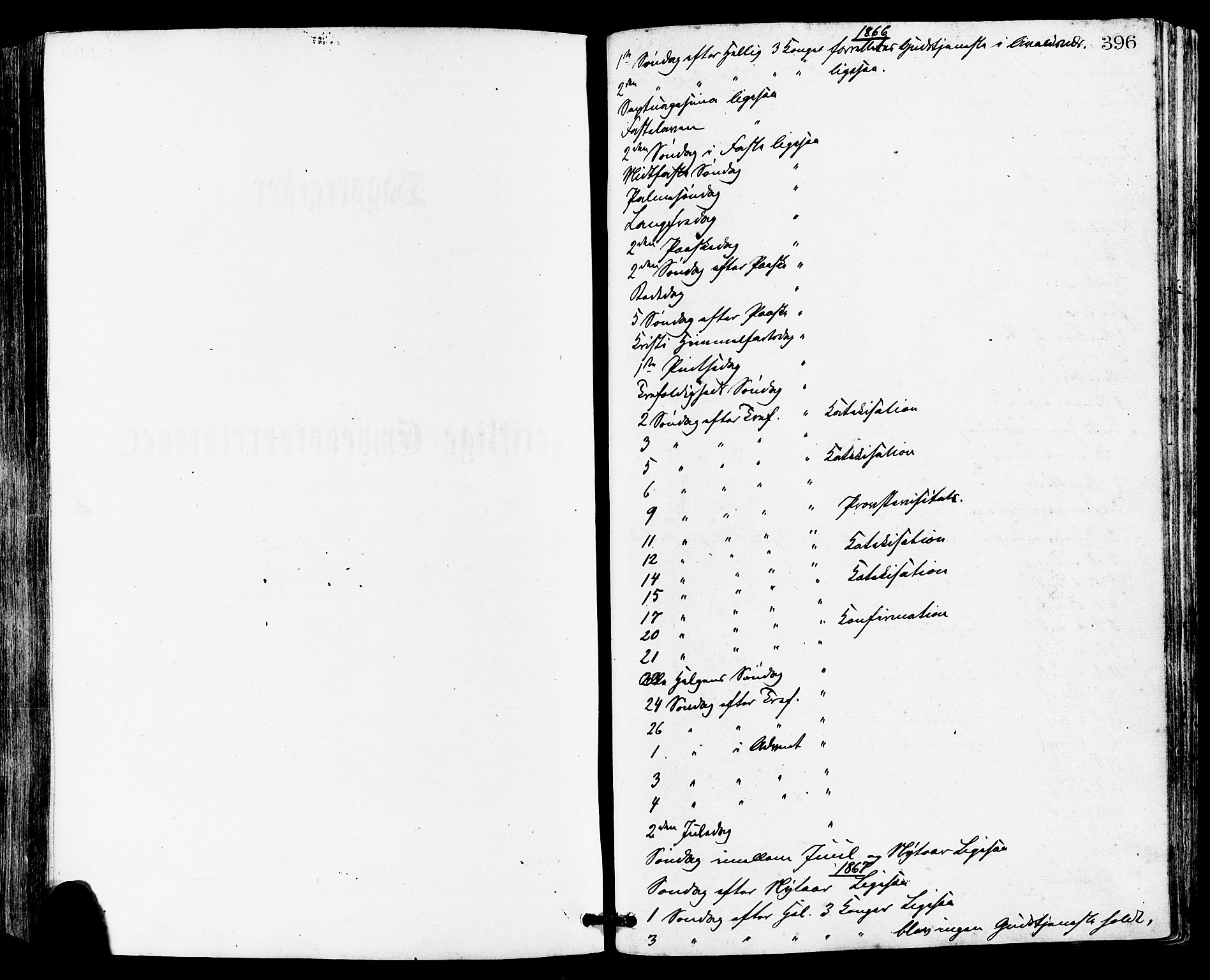 Avaldsnes sokneprestkontor, SAST/A -101851/H/Ha/Haa/L0012: Parish register (official) no. A 12, 1865-1880, p. 396