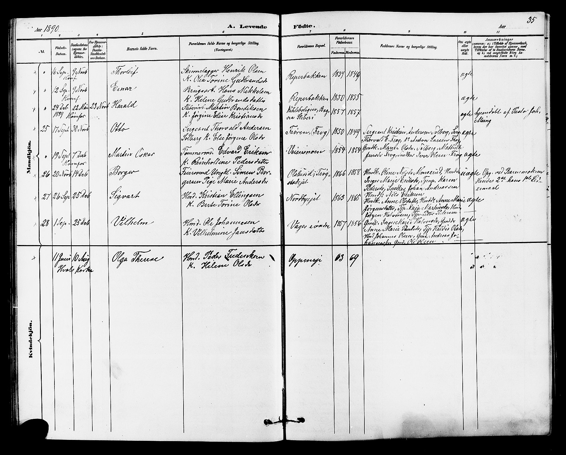 Norderhov kirkebøker, SAKO/A-237/G/Ga/L0008: Parish register (copy) no. I 8, 1887-1912, p. 35