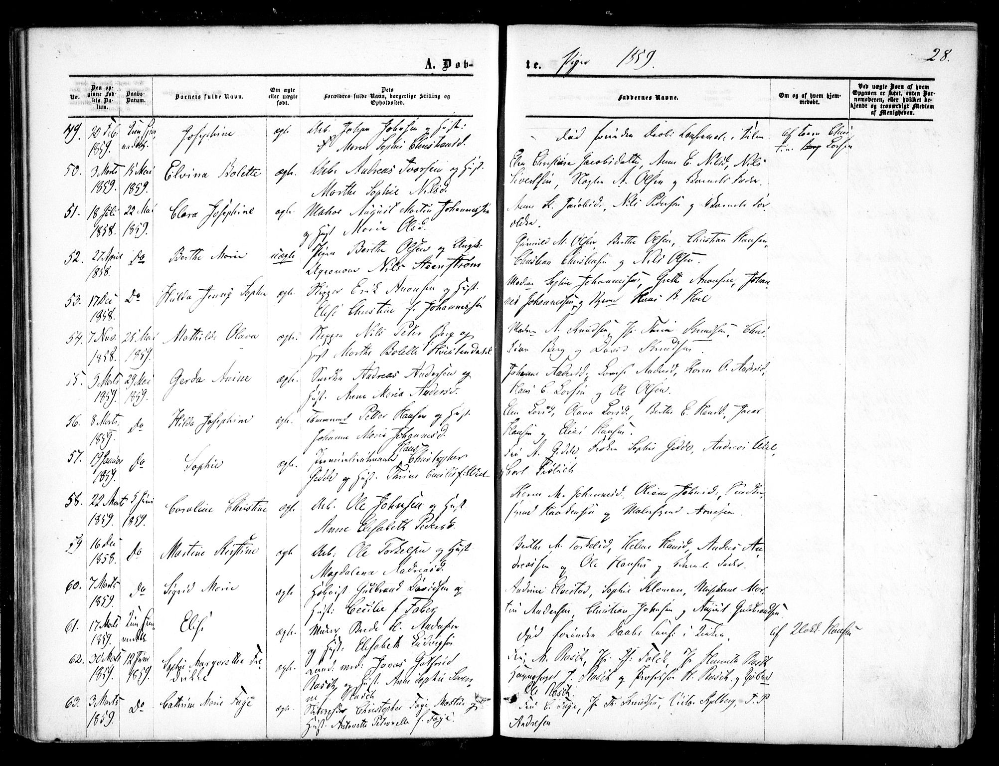 Halden prestekontor Kirkebøker, AV/SAO-A-10909/F/Fa/L0007: Parish register (official) no. I 7, 1857-1865, p. 28
