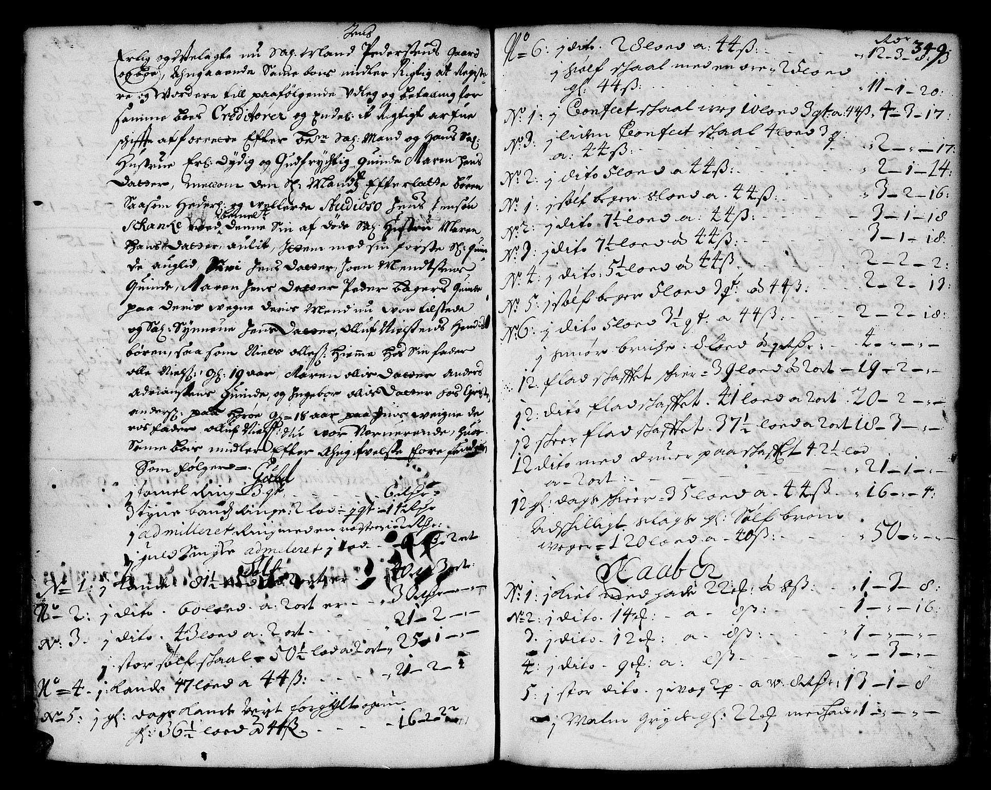 Trondheim byfogd, AV/SAT-A-0003/1/3/3A/L0001: Skifteprotokoll - gml.nr.1. (m/ register), 1678-1686, p. 348b-349a