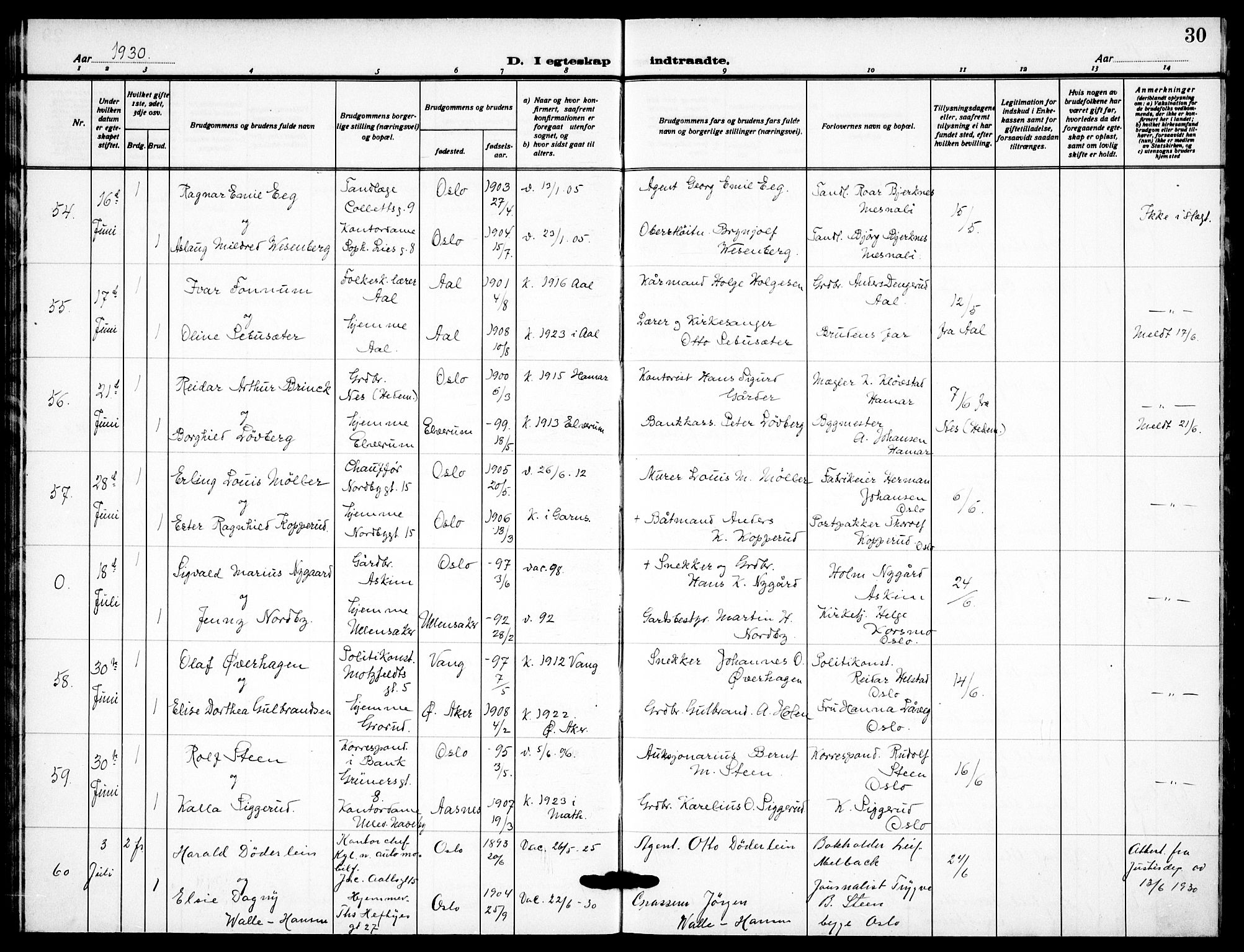 Garnisonsmenigheten Kirkebøker, AV/SAO-A-10846/F/Fa/L0019: Parish register (official) no. 19, 1928-1938, p. 30