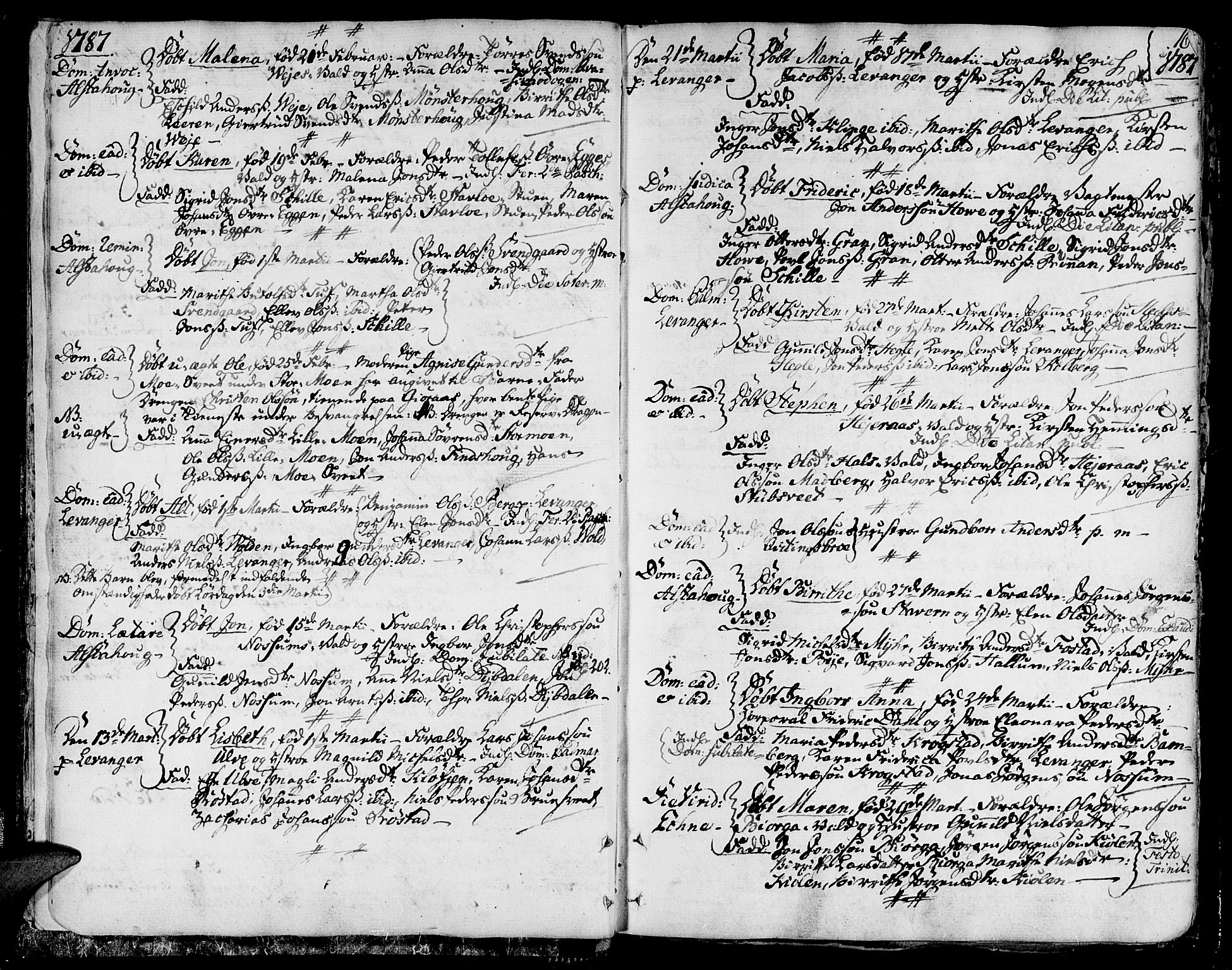 Ministerialprotokoller, klokkerbøker og fødselsregistre - Nord-Trøndelag, SAT/A-1458/717/L0142: Parish register (official) no. 717A02 /1, 1783-1809, p. 16