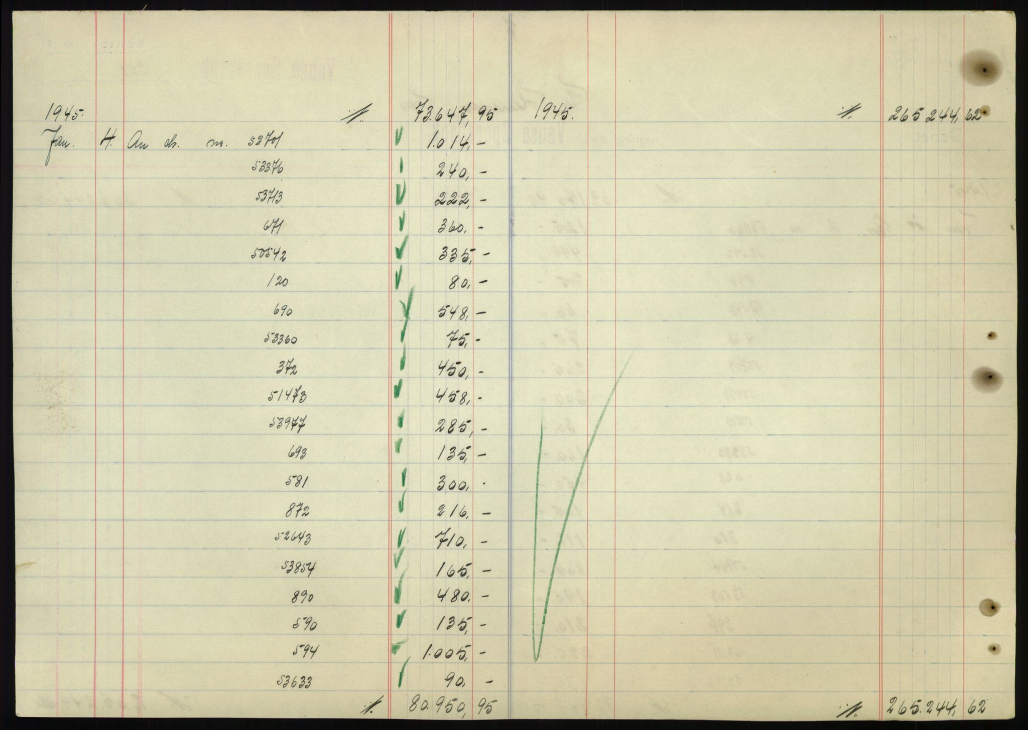 Forsvarsdepartementet, 10. kontor / Oppgjørskontoret, AV/RA-RAFA-1225/D/Db/L0180: Lista oppgjørskontor, 1942-1952, p. 2000