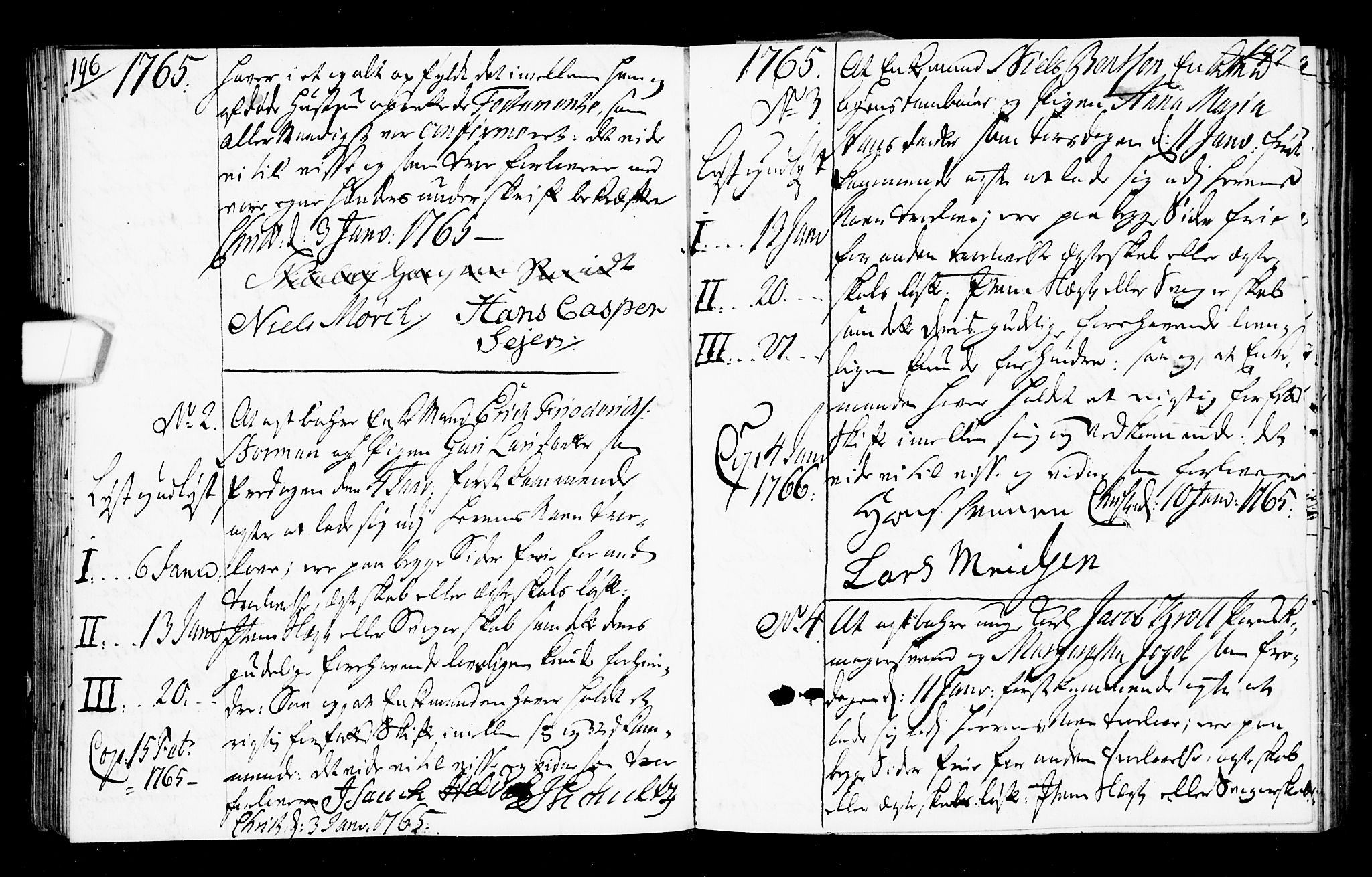 Oslo domkirke Kirkebøker, SAO/A-10752/L/La/L0008: Best man's statements no. 8, 1759-1769, p. 196-197