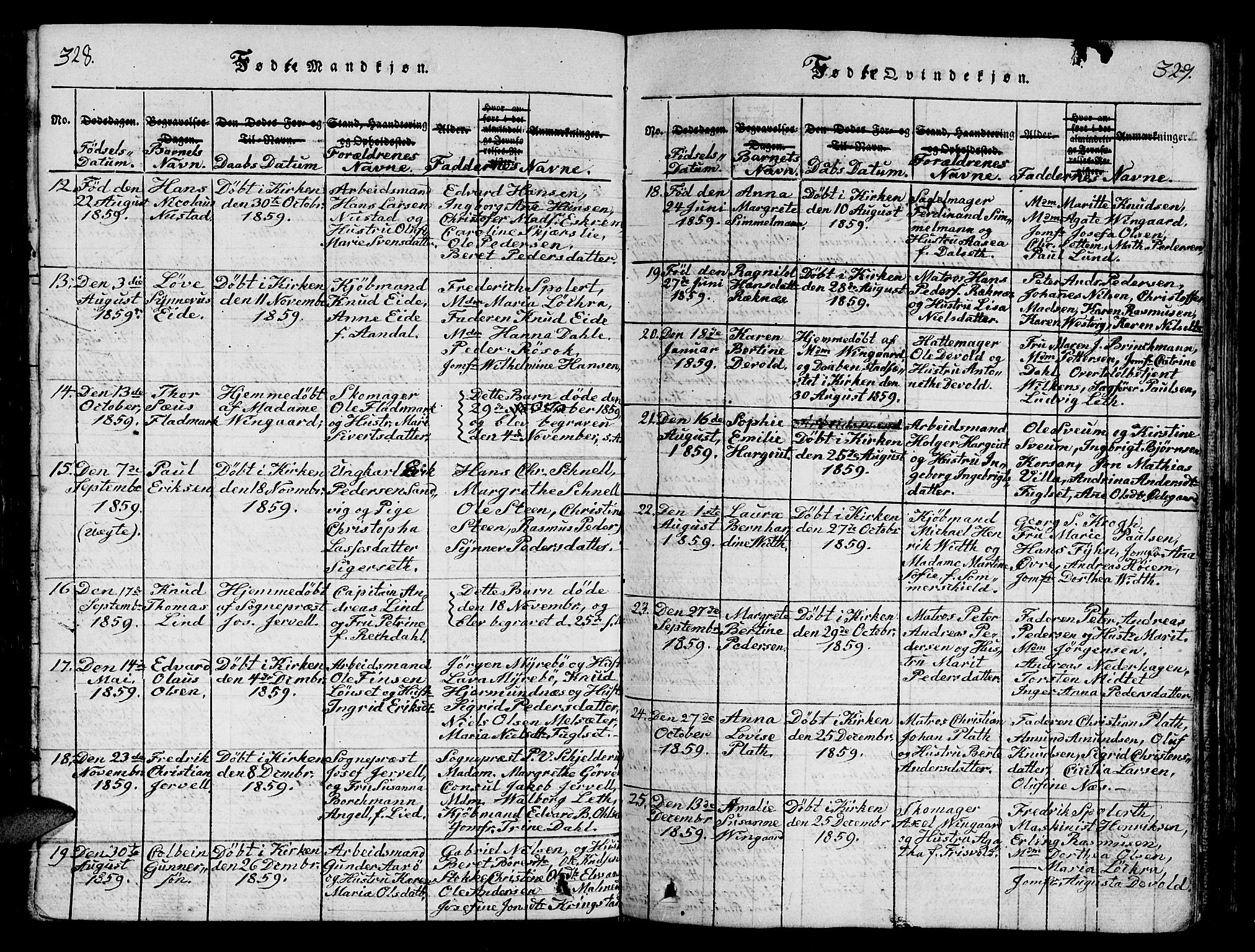 Ministerialprotokoller, klokkerbøker og fødselsregistre - Møre og Romsdal, SAT/A-1454/558/L0700: Parish register (copy) no. 558C01, 1818-1868, p. 328-329