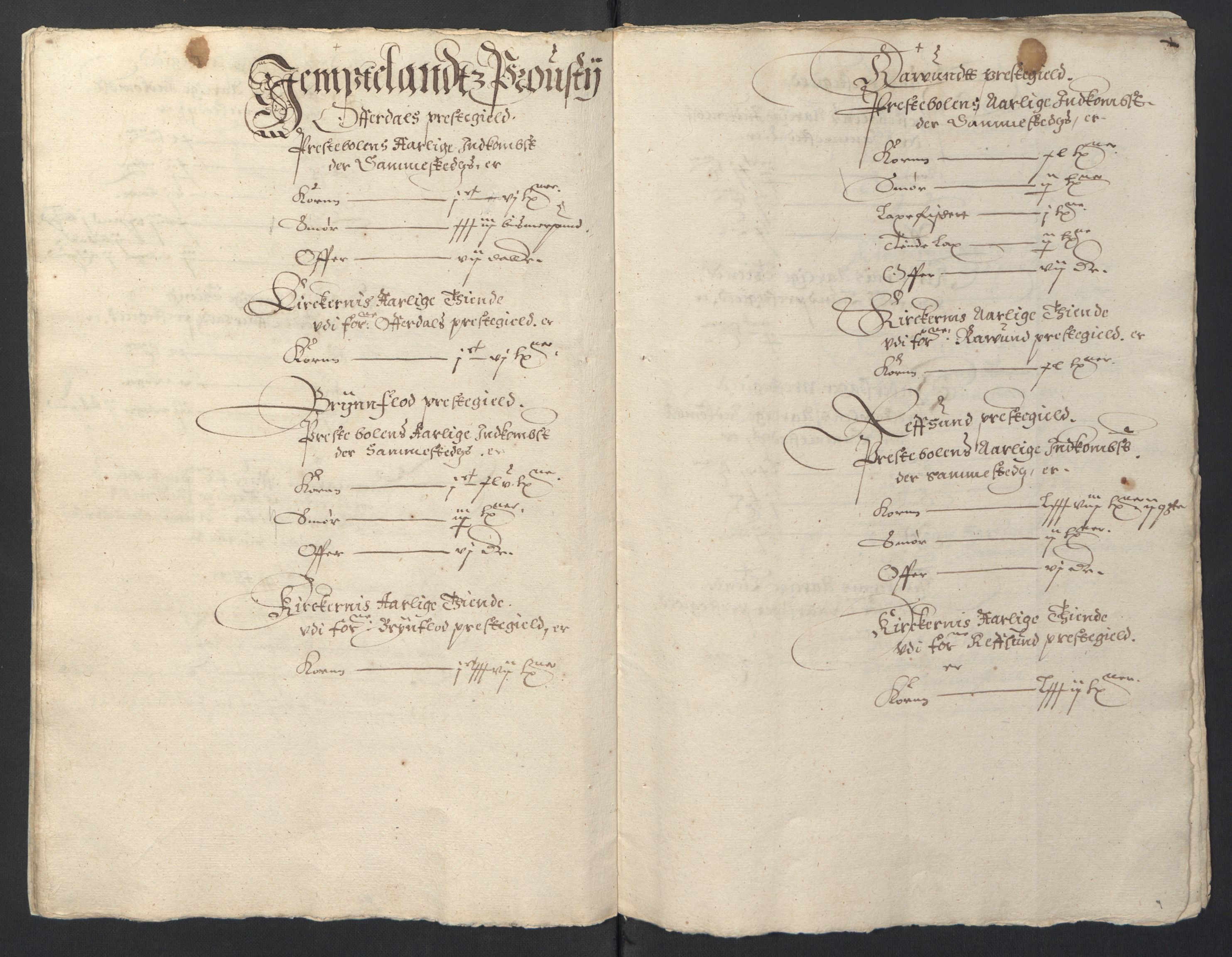 Stattholderembetet 1572-1771, AV/RA-EA-2870/Ek/L0016/0001: Jordebøker til utlikning av rosstjeneste 1624-1626: / Kirke- og prestebolsinntekter i Trondheim bispedømme og Jemtland, 1625-1626, p. 11