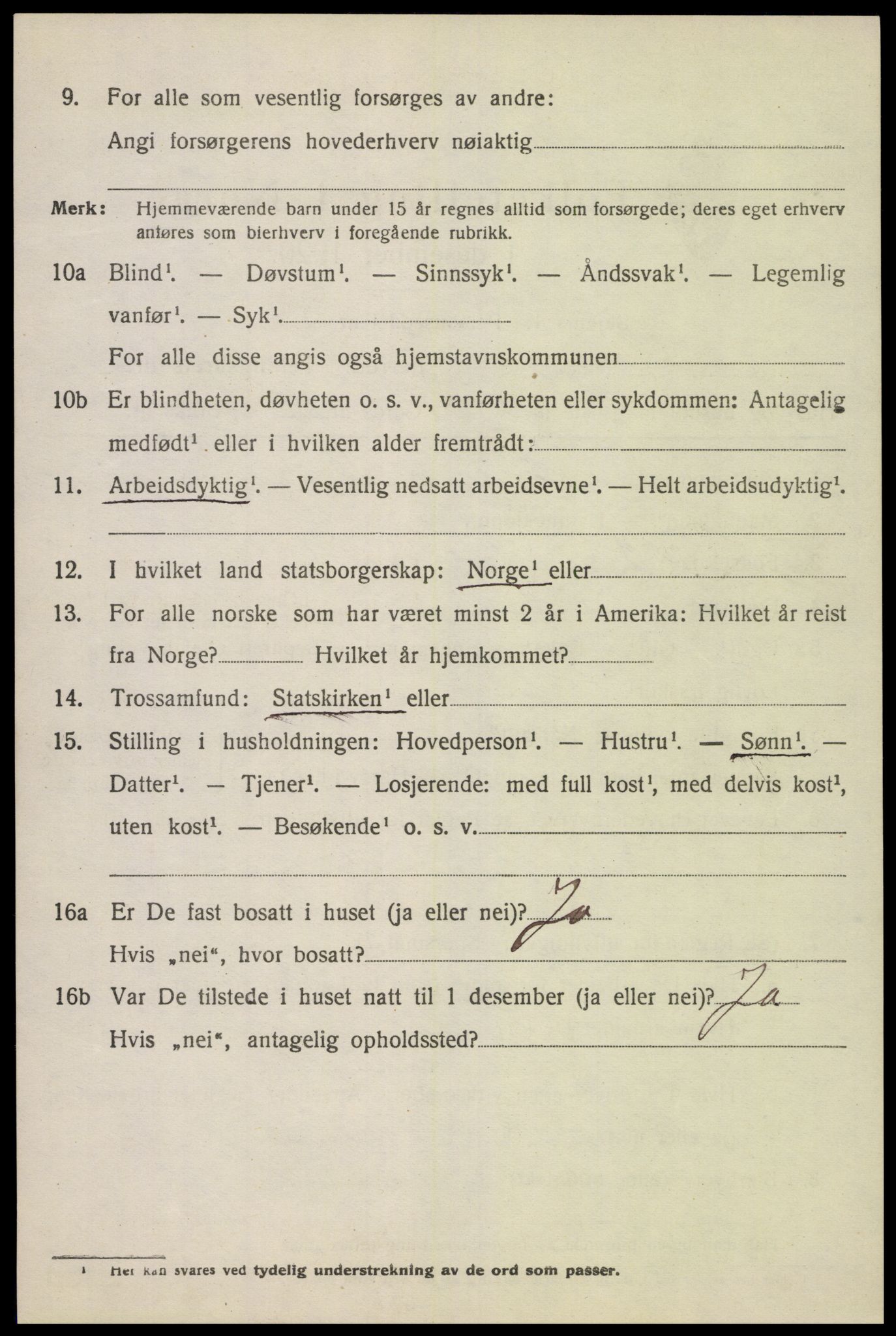 SAK, 1920 census for Kvås, 1920, p. 1319
