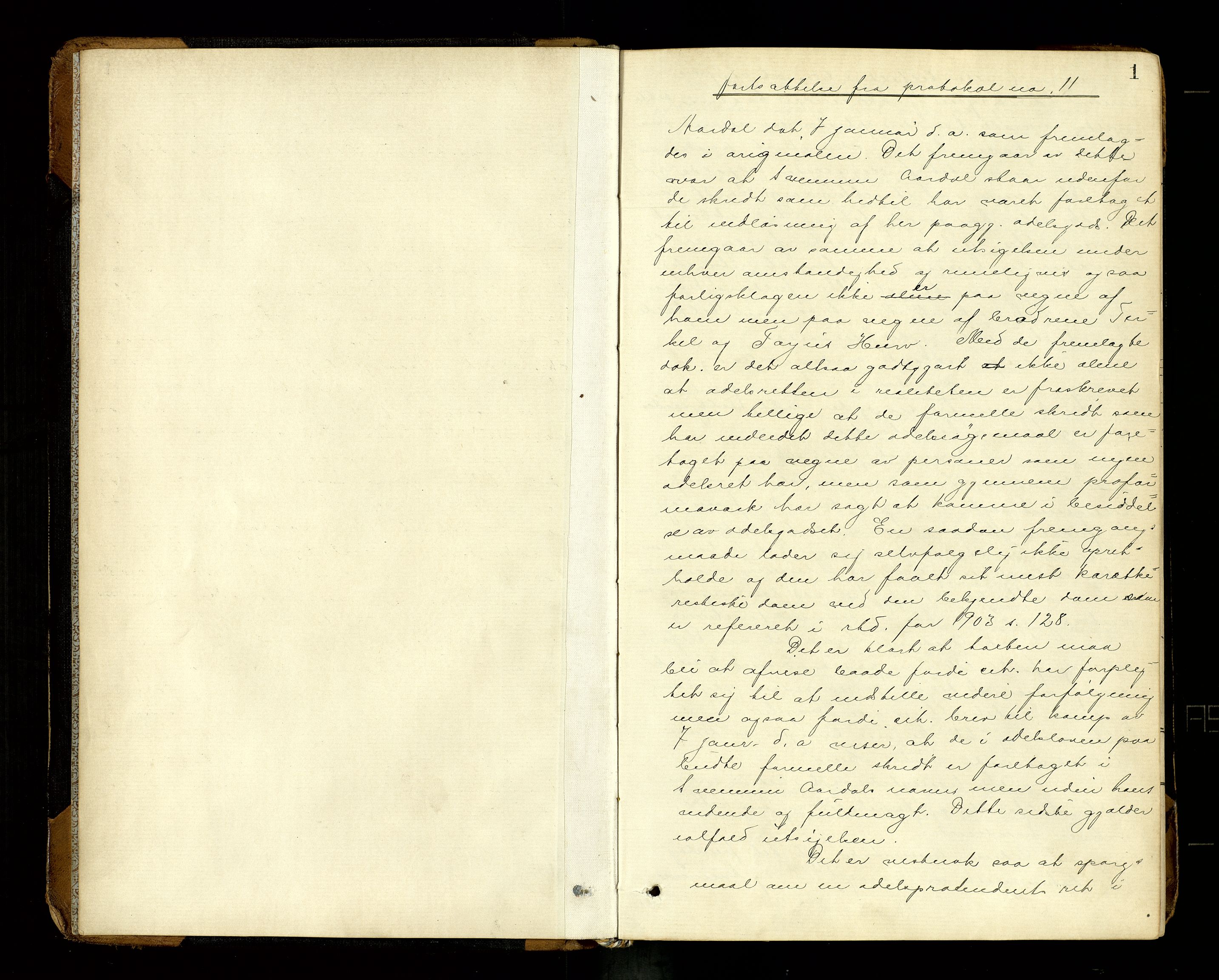 Nedenes sorenskriveri, SAK/1221-0006/F/Fb/L0012: Ekstrarettsprotokoll nr 12, 1914-1919, p. 1
