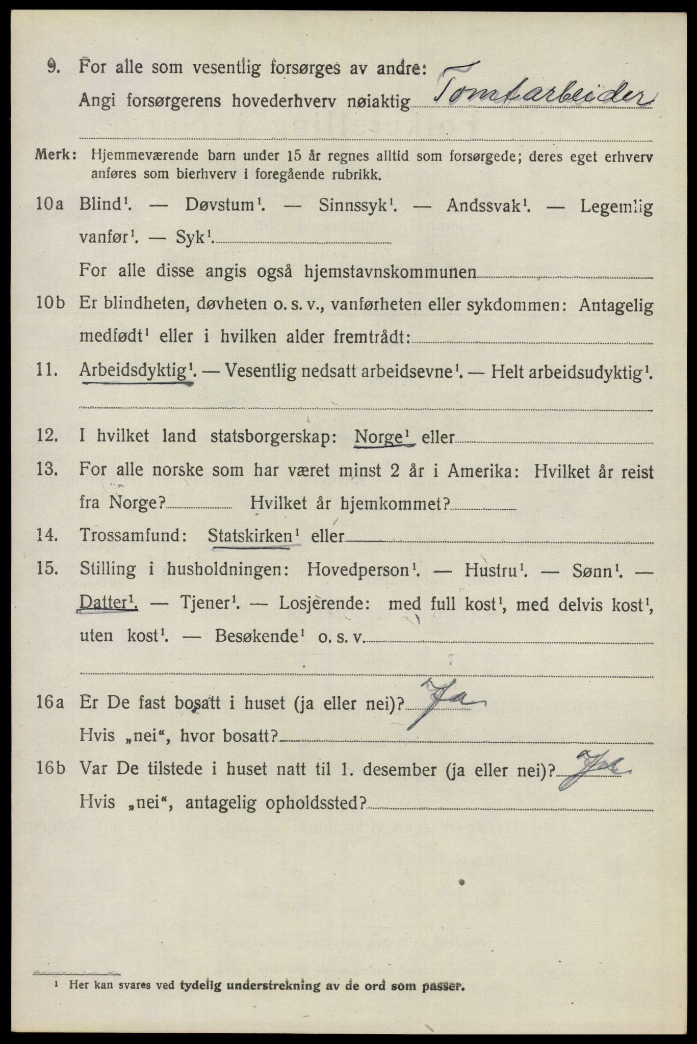 SAO, 1920 census for Nes, 1920, p. 3405