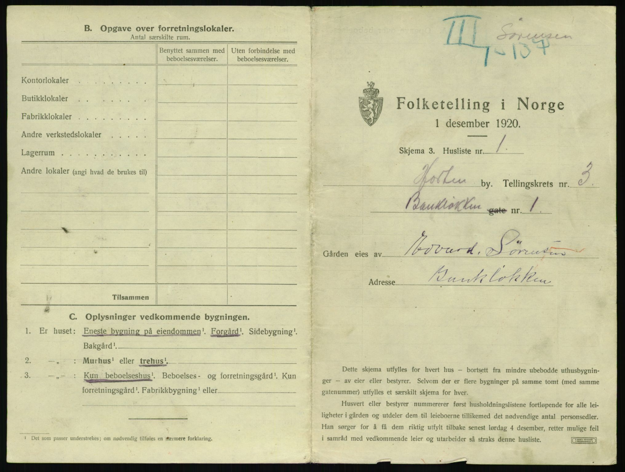 SAKO, 1920 census for Horten, 1920, p. 759