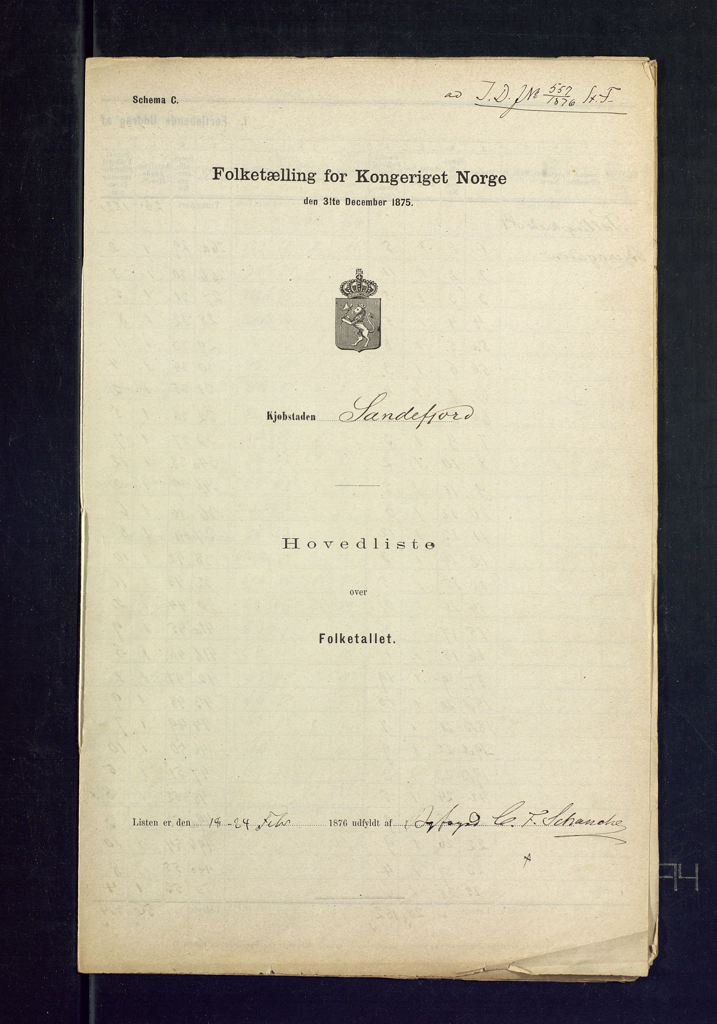SAKO, 1875 census for 0706B Sandeherred/Sandefjord, 1875, p. 2
