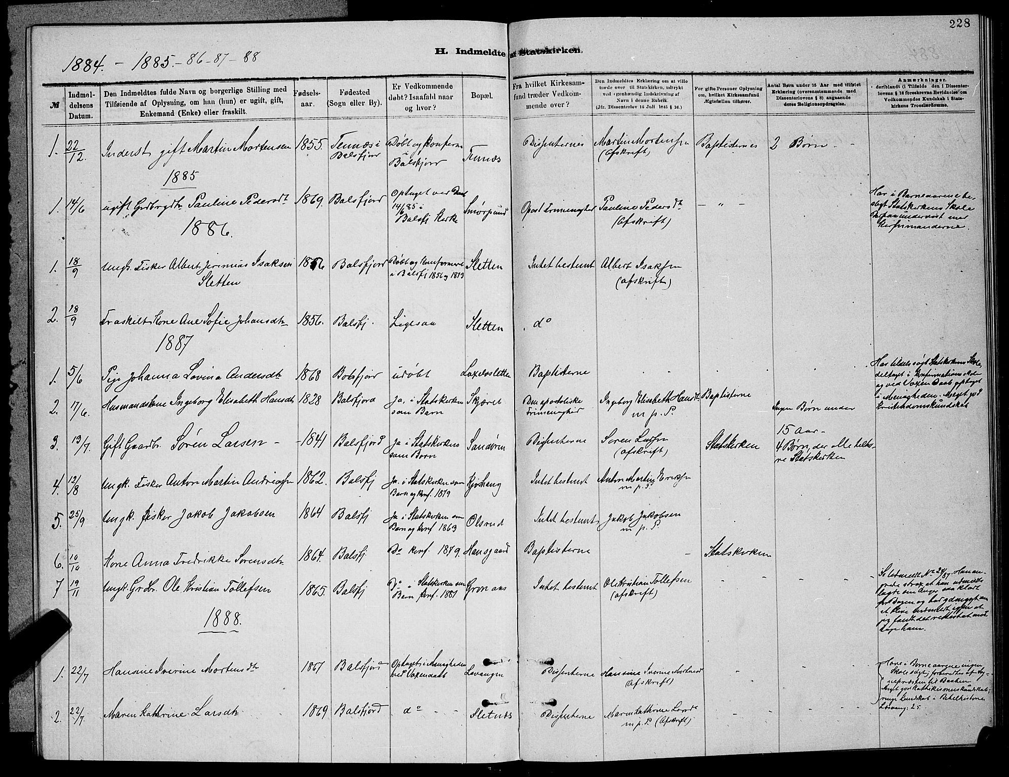 Balsfjord sokneprestembete, SATØ/S-1303/G/Ga/L0007klokker: Parish register (copy) no. 7, 1878-1889, p. 228