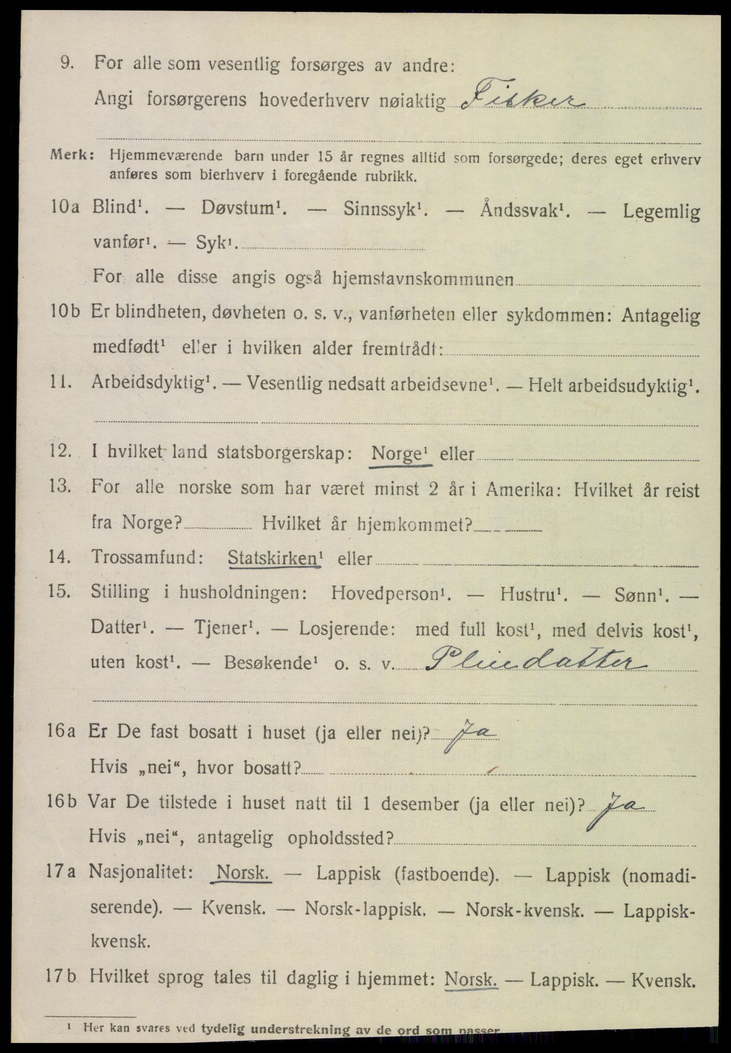 SAT, 1920 census for Rødøy, 1920, p. 6495