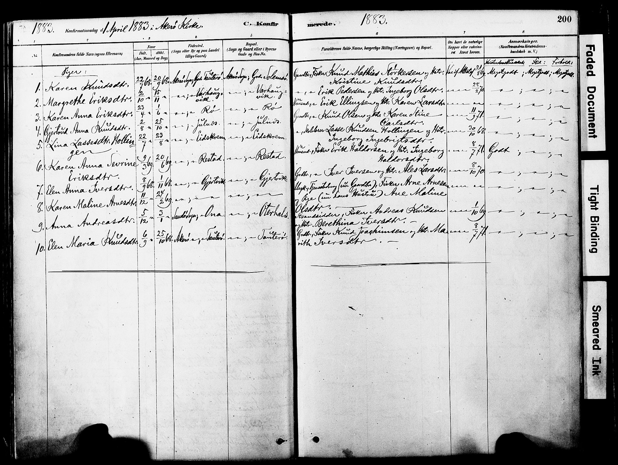 Ministerialprotokoller, klokkerbøker og fødselsregistre - Møre og Romsdal, SAT/A-1454/560/L0721: Parish register (official) no. 560A05, 1878-1917, p. 200