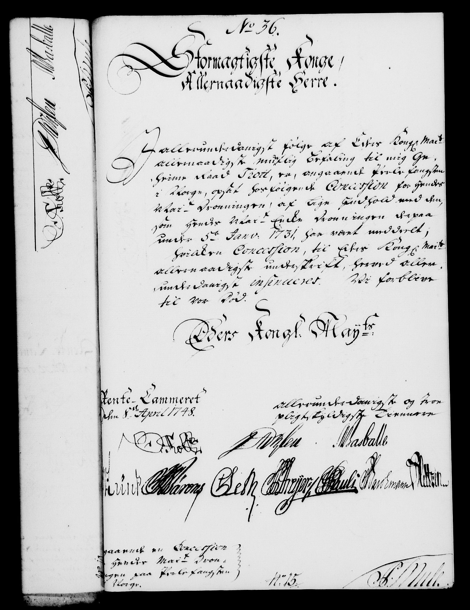 Rentekammeret, Kammerkanselliet, RA/EA-3111/G/Gf/Gfa/L0030: Norsk relasjons- og resolusjonsprotokoll (merket RK 52.30), 1748, p. 271