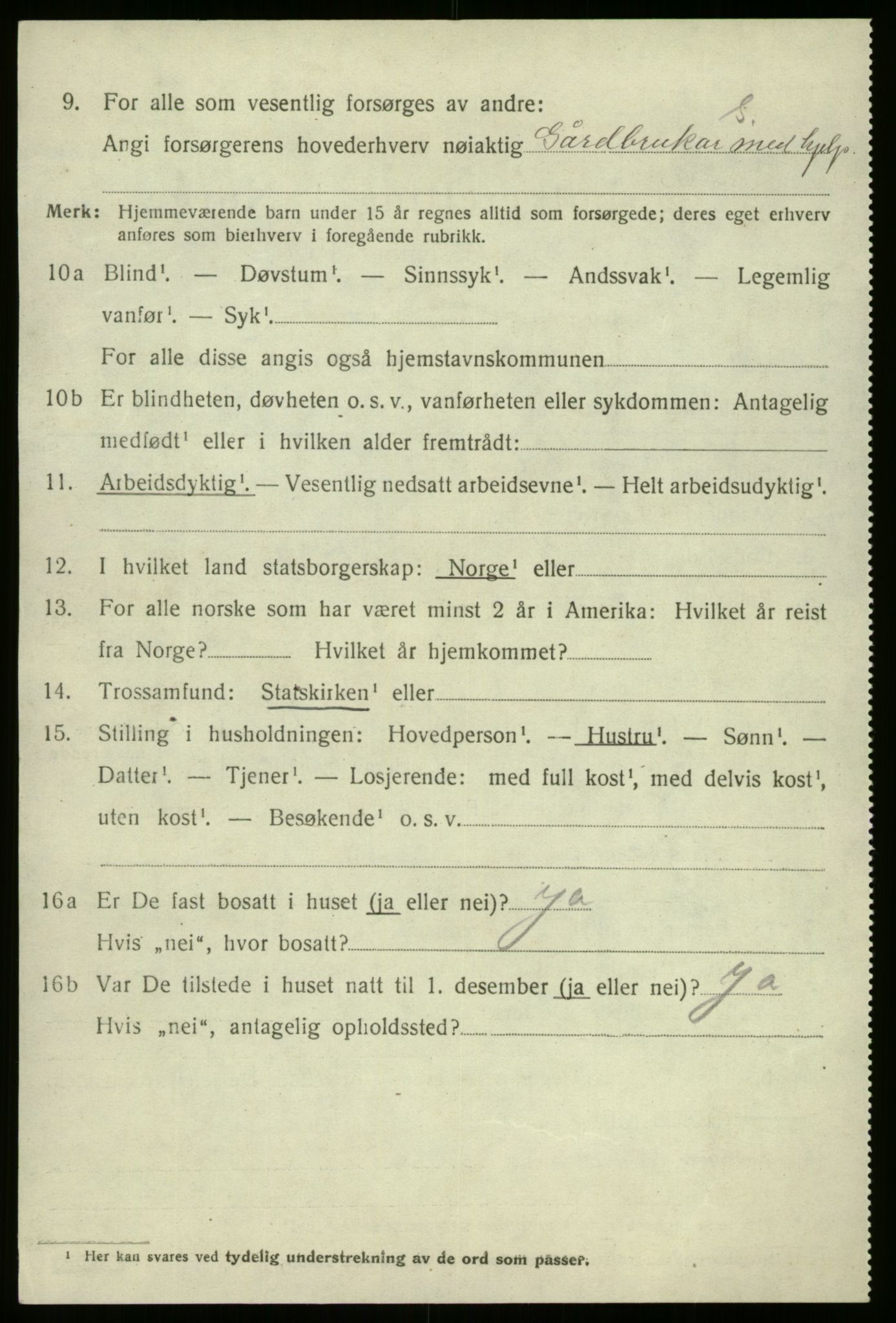 SAB, 1920 census for Kinn, 1920, p. 3216