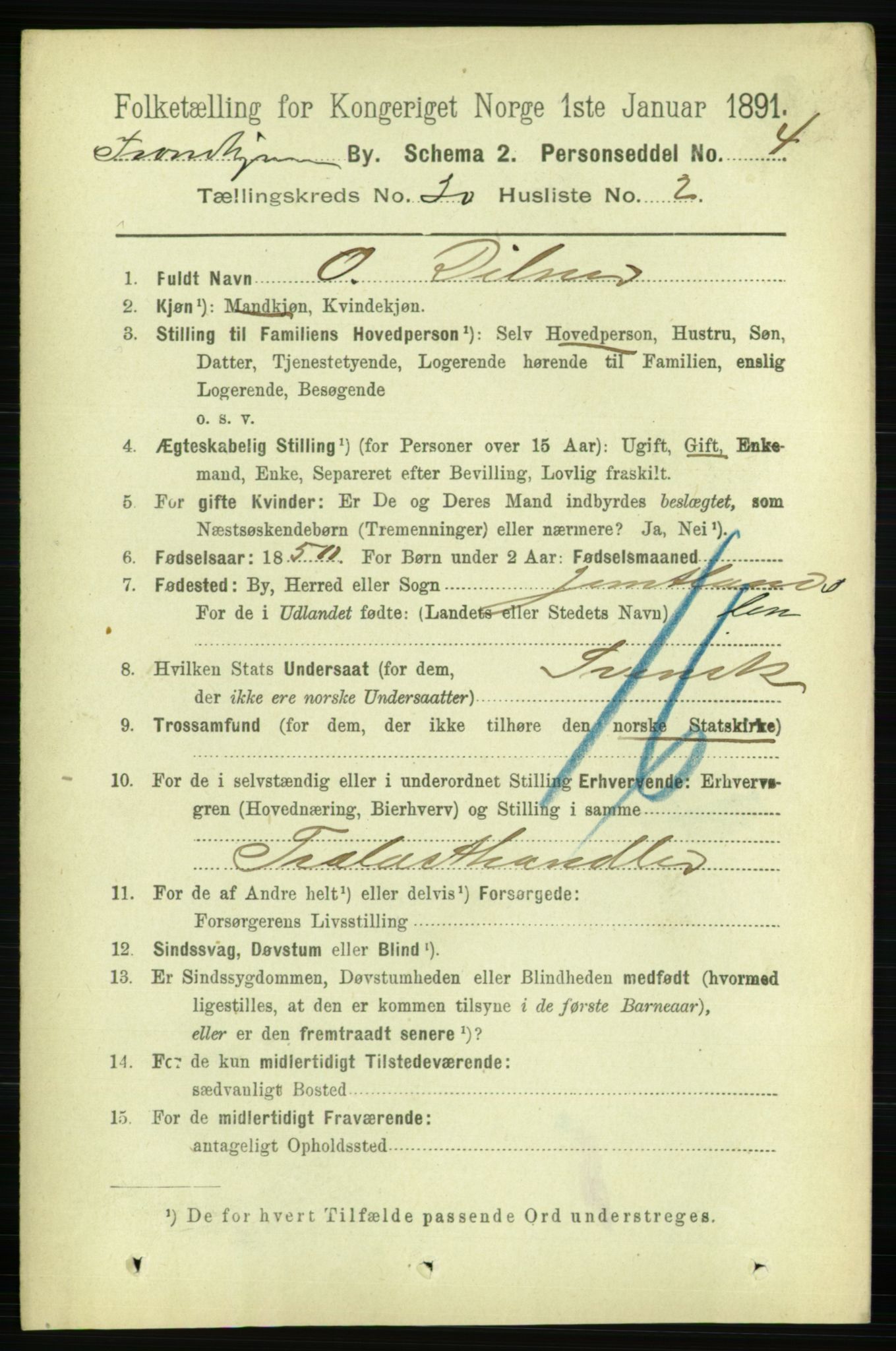 RA, 1891 census for 1601 Trondheim, 1891, p. 22233