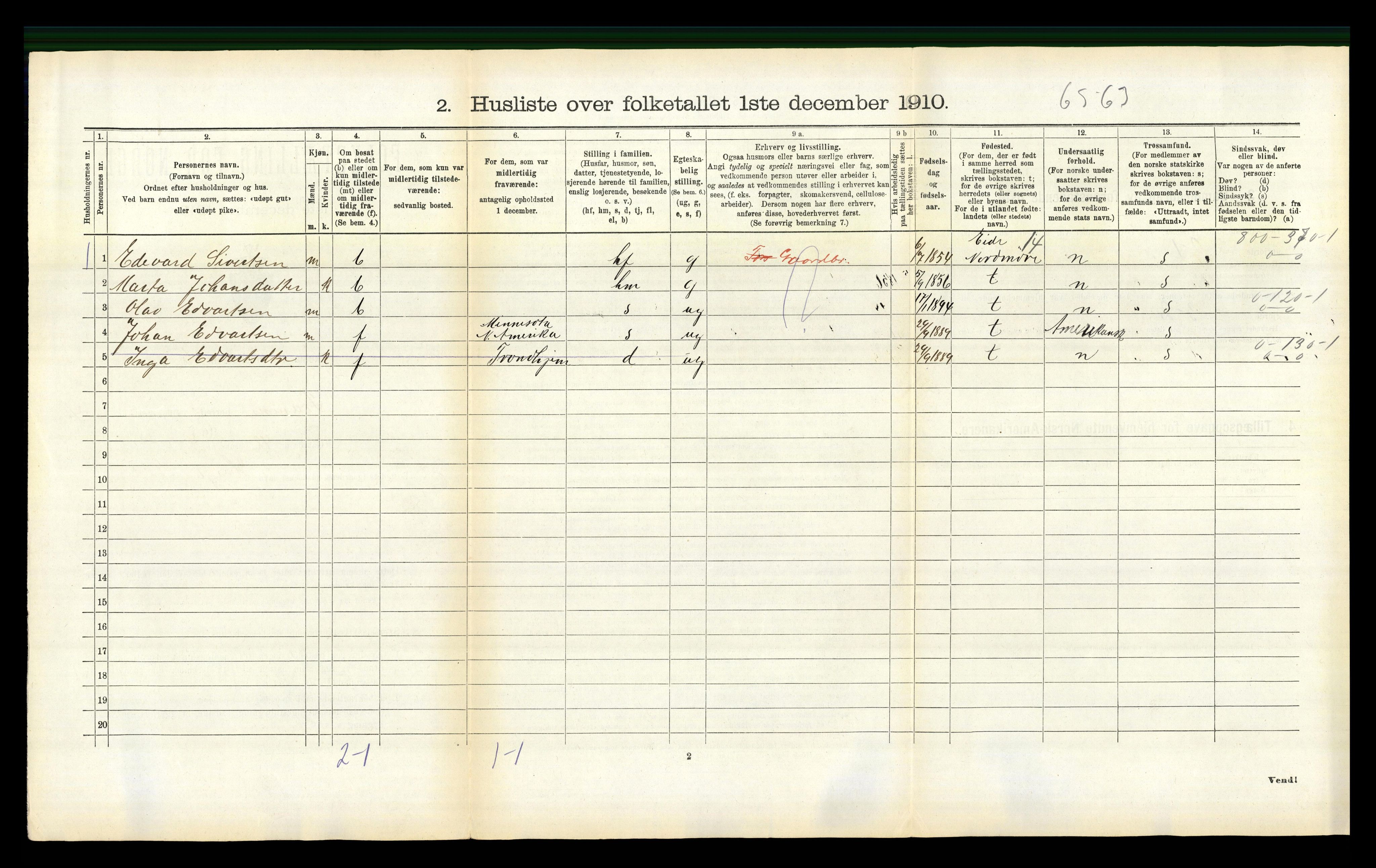 RA, 1910 census for Fræna, 1910, p. 429