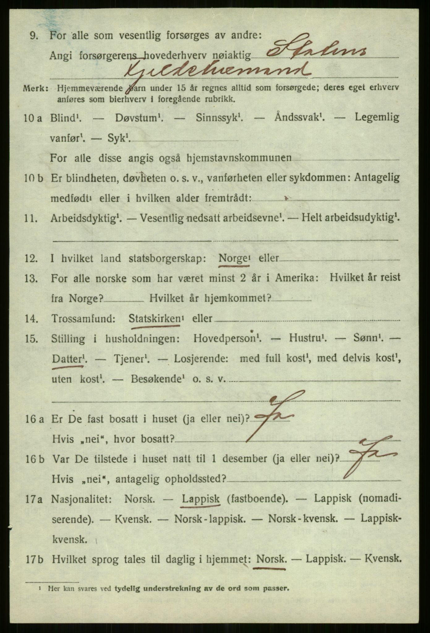 SATØ, 1920 census for Lyngen, 1920, p. 7331