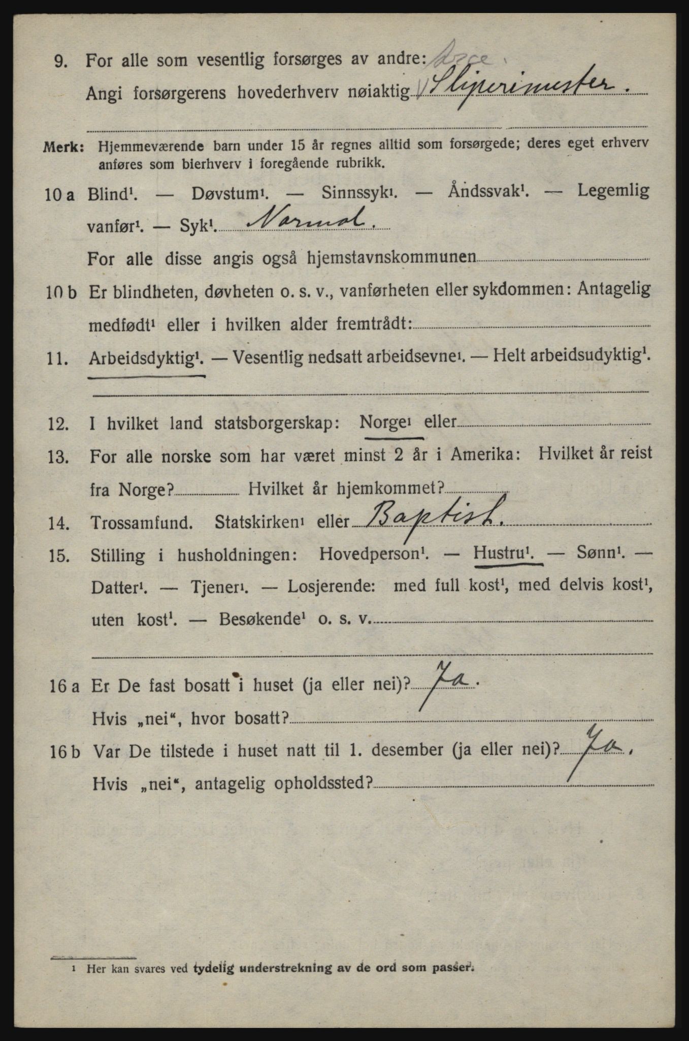 SAO, 1920 census for Berg, 1920, p. 9584