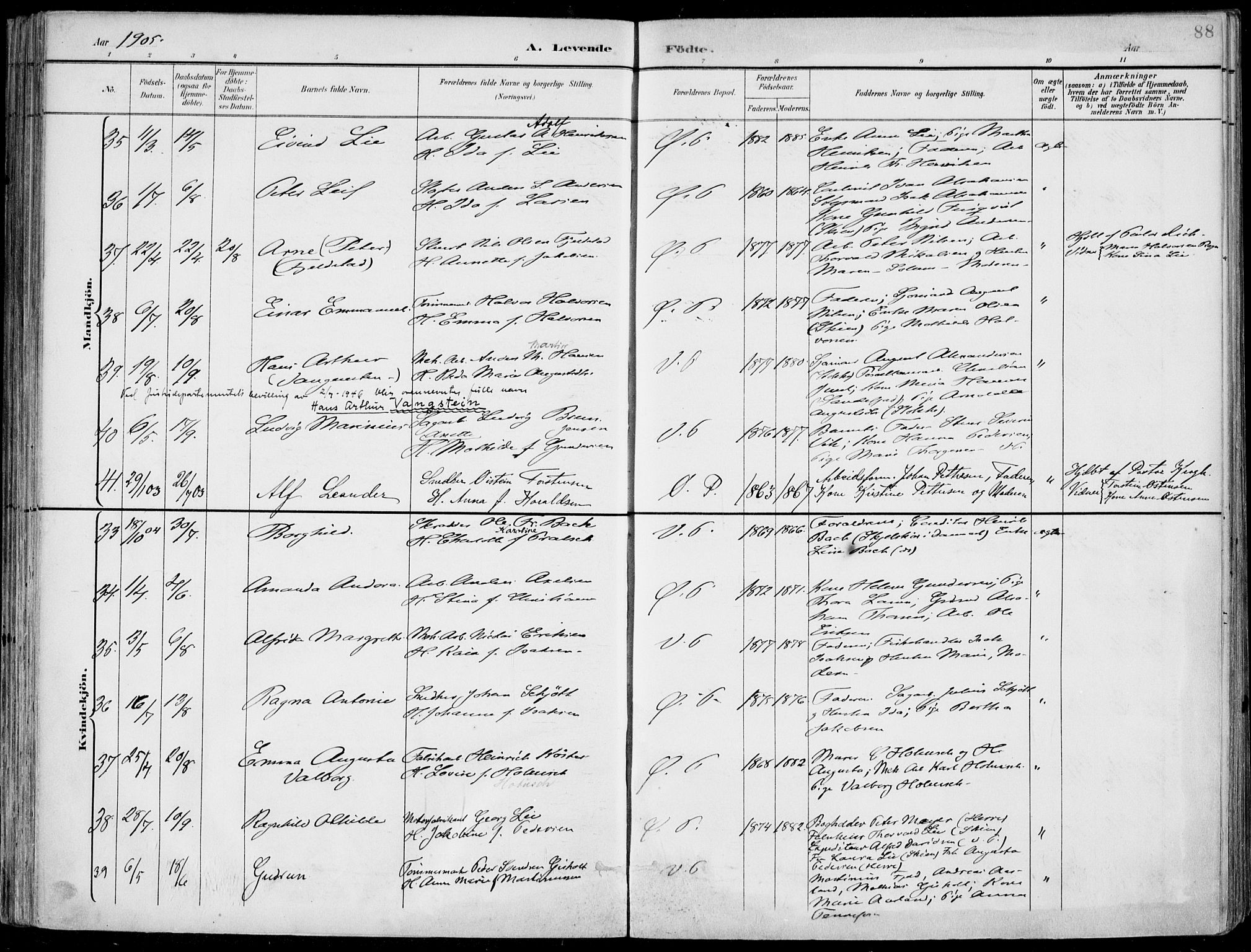 Porsgrunn kirkebøker , AV/SAKO-A-104/F/Fa/L0010: Parish register (official) no. 10, 1895-1919, p. 88
