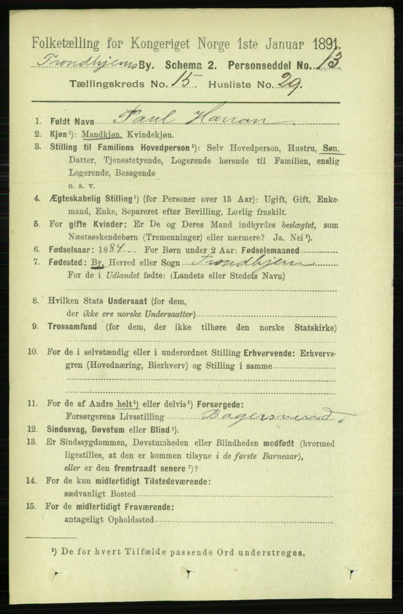 RA, 1891 census for 1601 Trondheim, 1891, p. 11935