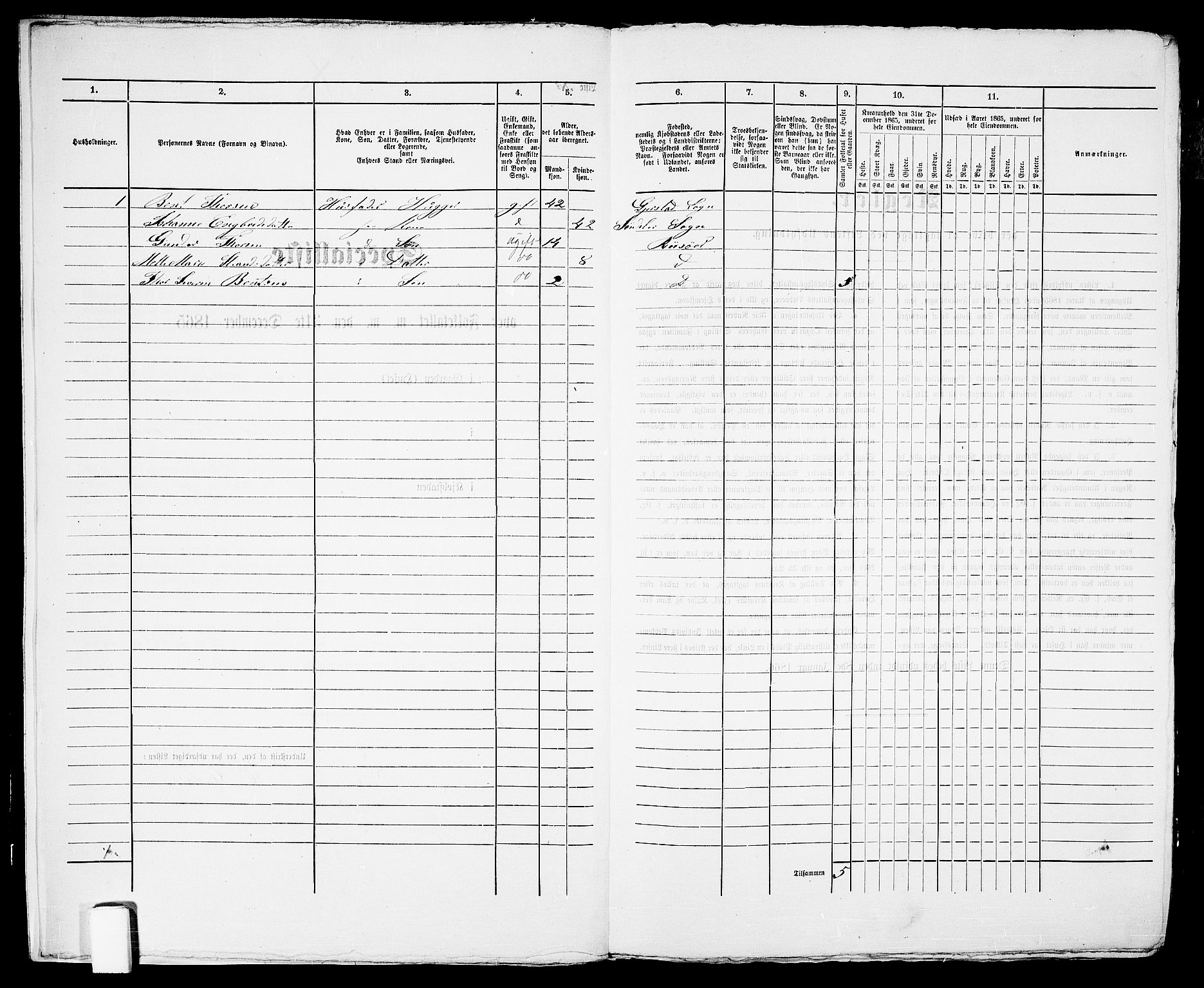 RA, 1865 census for Risør/Risør, 1865, p. 352