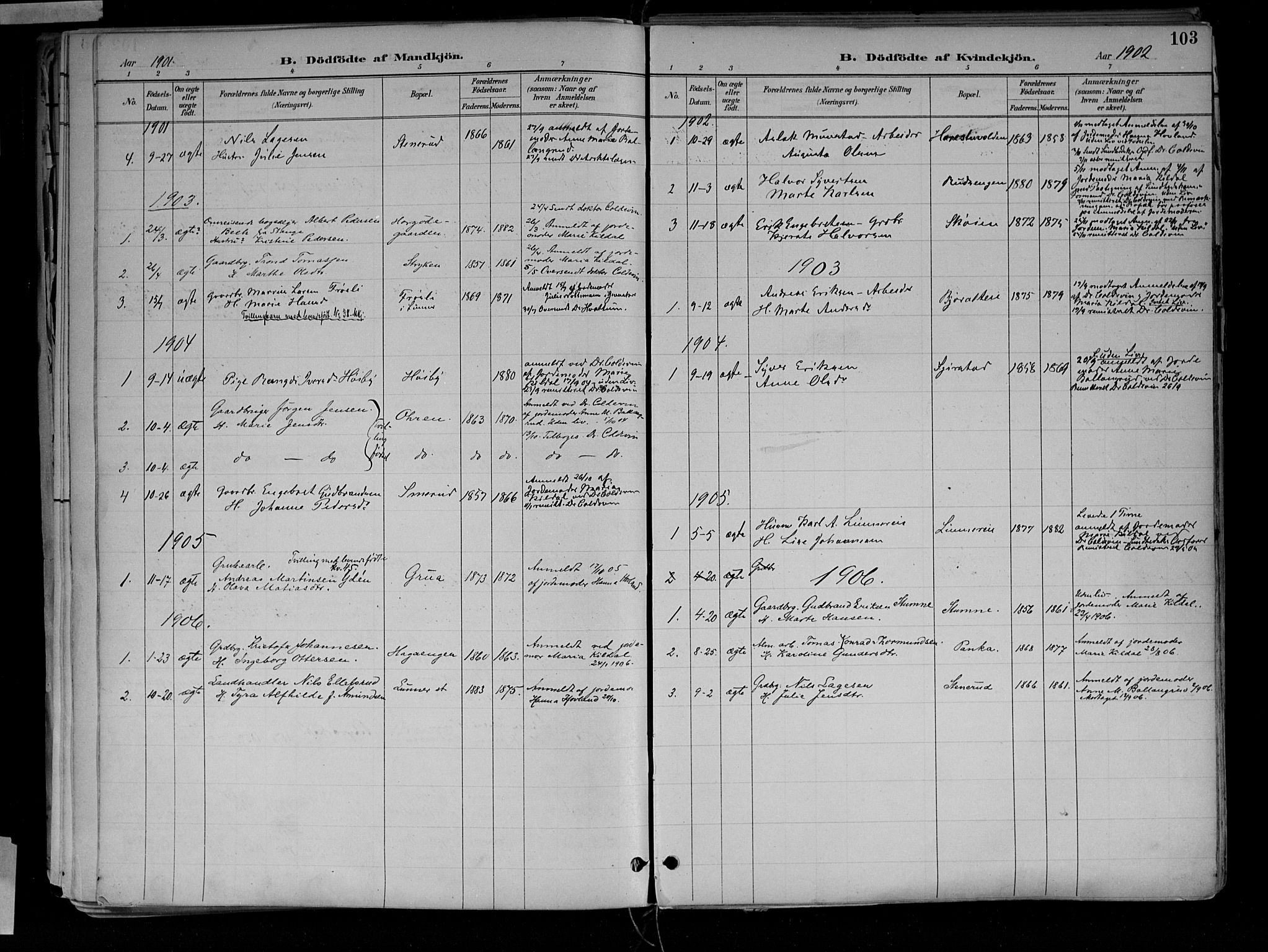 Jevnaker prestekontor, SAH/PREST-116/H/Ha/Haa/L0010: Parish register (official) no. 10, 1891-1906, p. 103