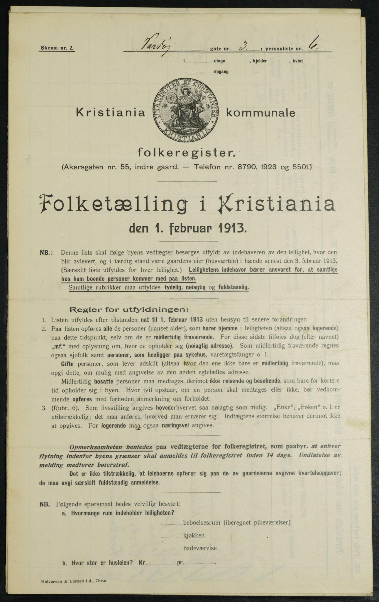 OBA, Municipal Census 1913 for Kristiania, 1913, p. 121744