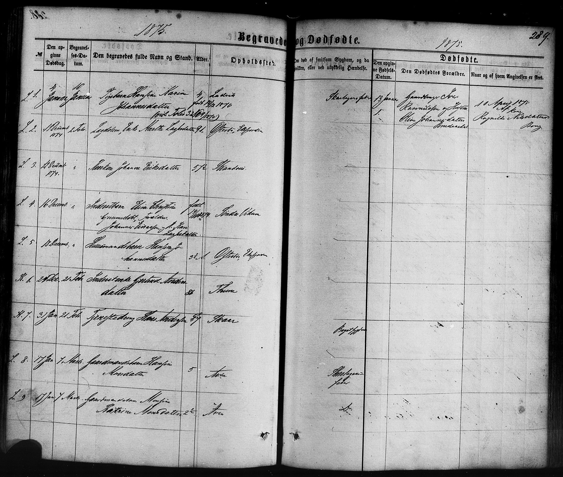 Lavik sokneprestembete, SAB/A-80901: Parish register (official) no. A 4, 1864-1881, p. 289