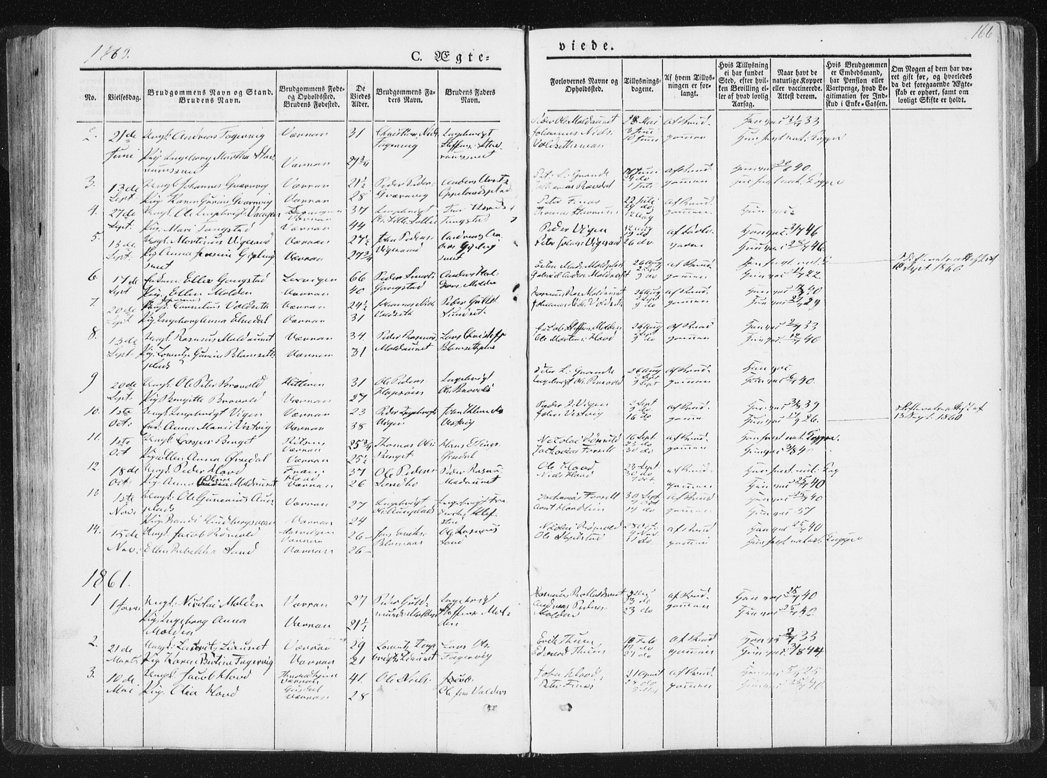 Ministerialprotokoller, klokkerbøker og fødselsregistre - Nord-Trøndelag, SAT/A-1458/744/L0418: Parish register (official) no. 744A02, 1843-1866, p. 166