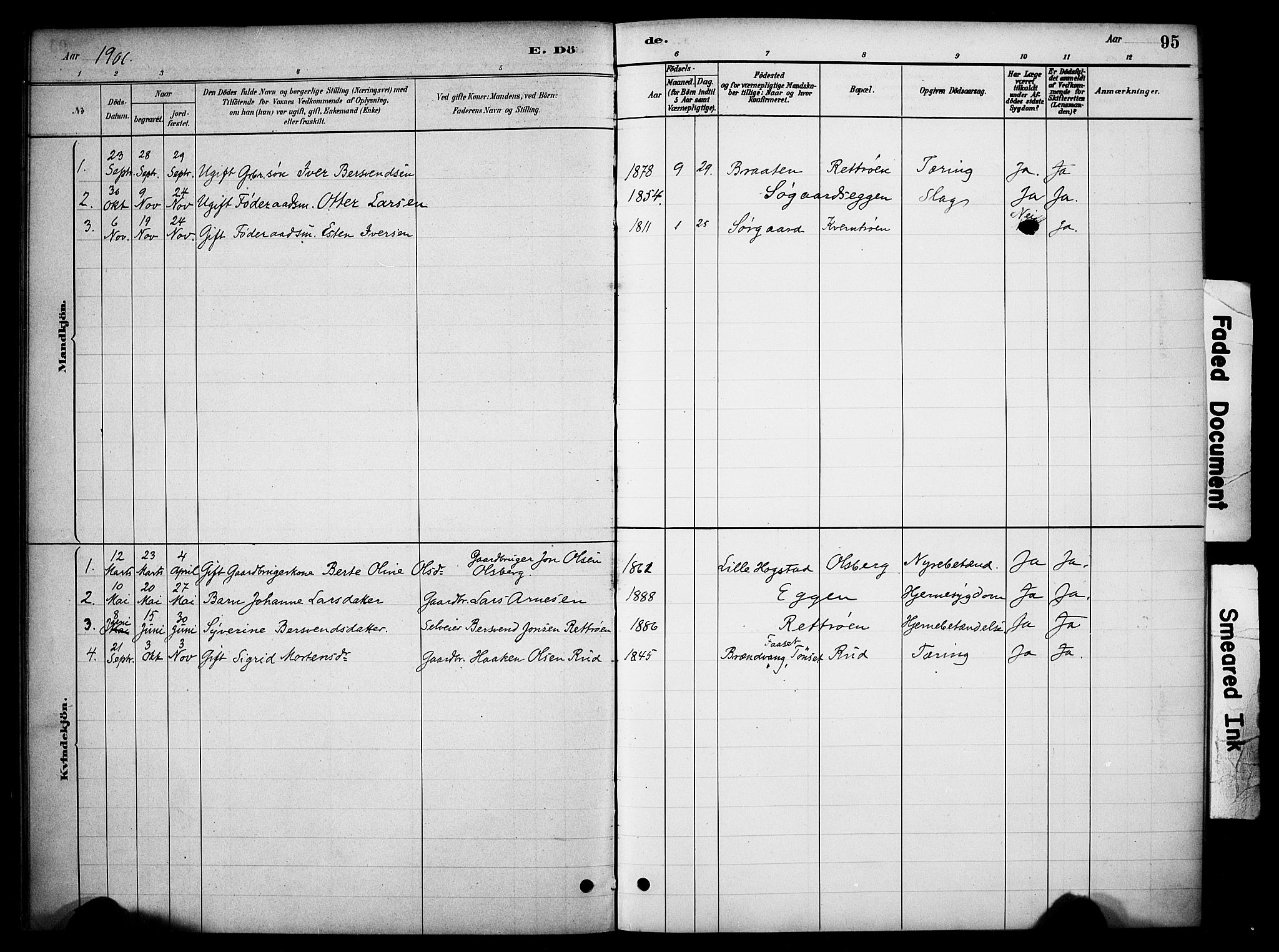 Tynset prestekontor, SAH/PREST-058/H/Ha/Haa/L0023: Parish register (official) no. 23, 1880-1901, p. 95