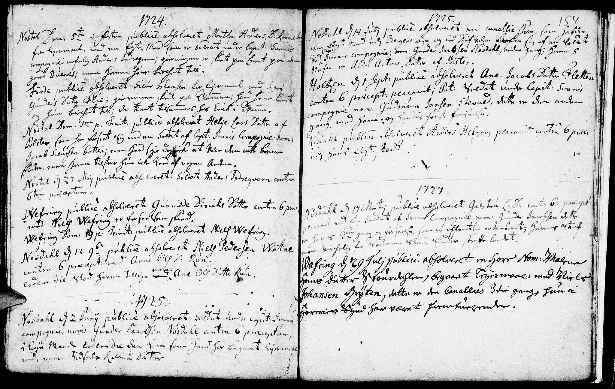 Førde sokneprestembete, AV/SAB-A-79901/H/Haa/Haaa/L0001: Parish register (official) no. A 1, 1720-1727, p. 154