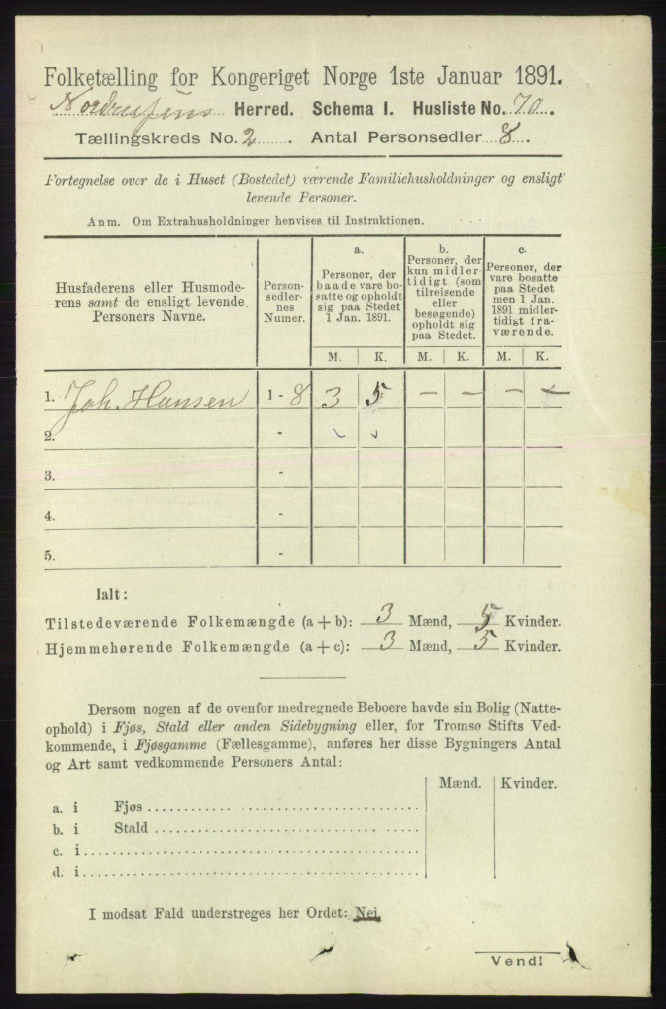 RA, 1891 census for 1942 Nordreisa, 1891, p. 771