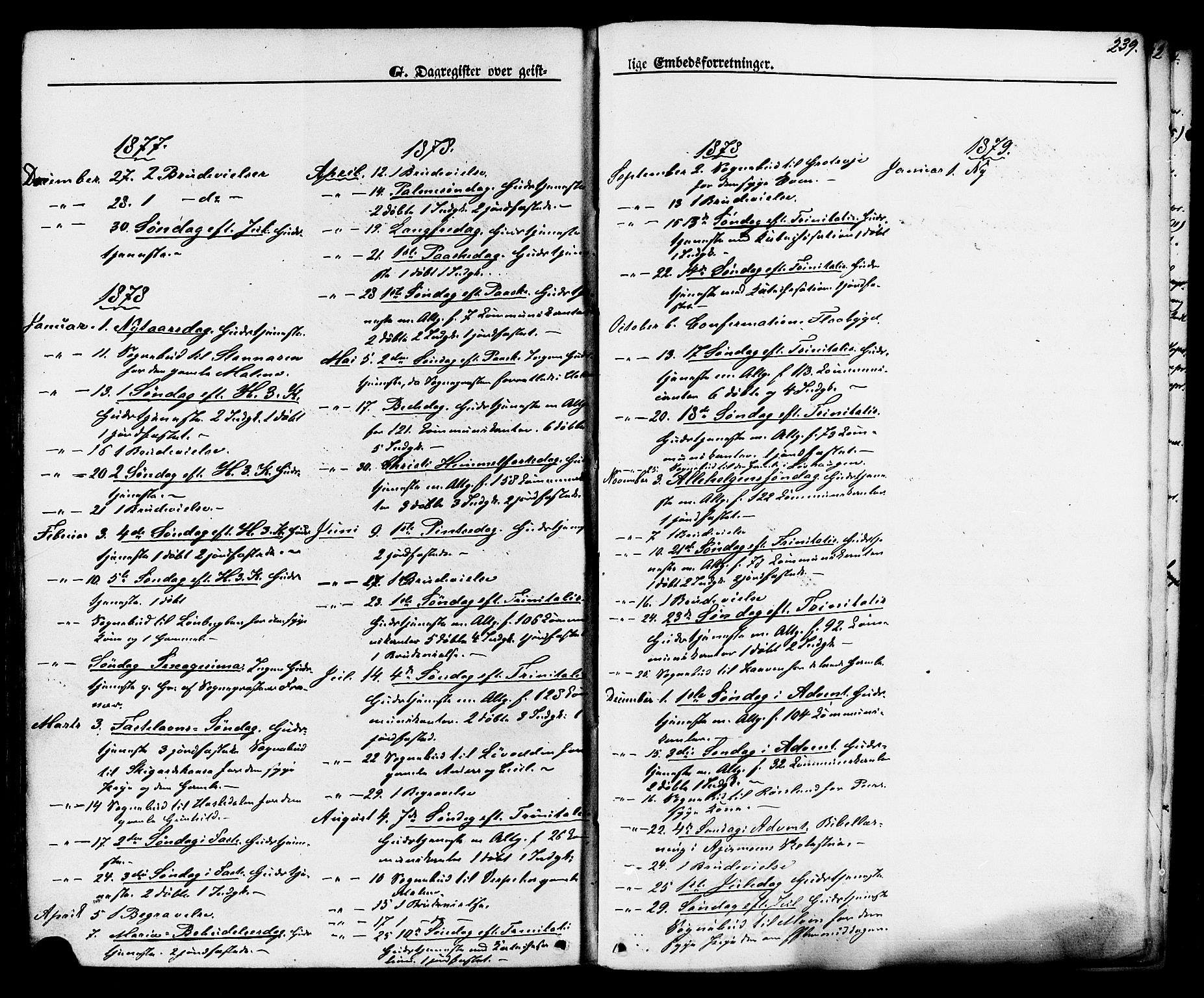 Lunde kirkebøker, AV/SAKO-A-282/F/Fa/L0001: Parish register (official) no. I 1, 1866-1883, p. 239