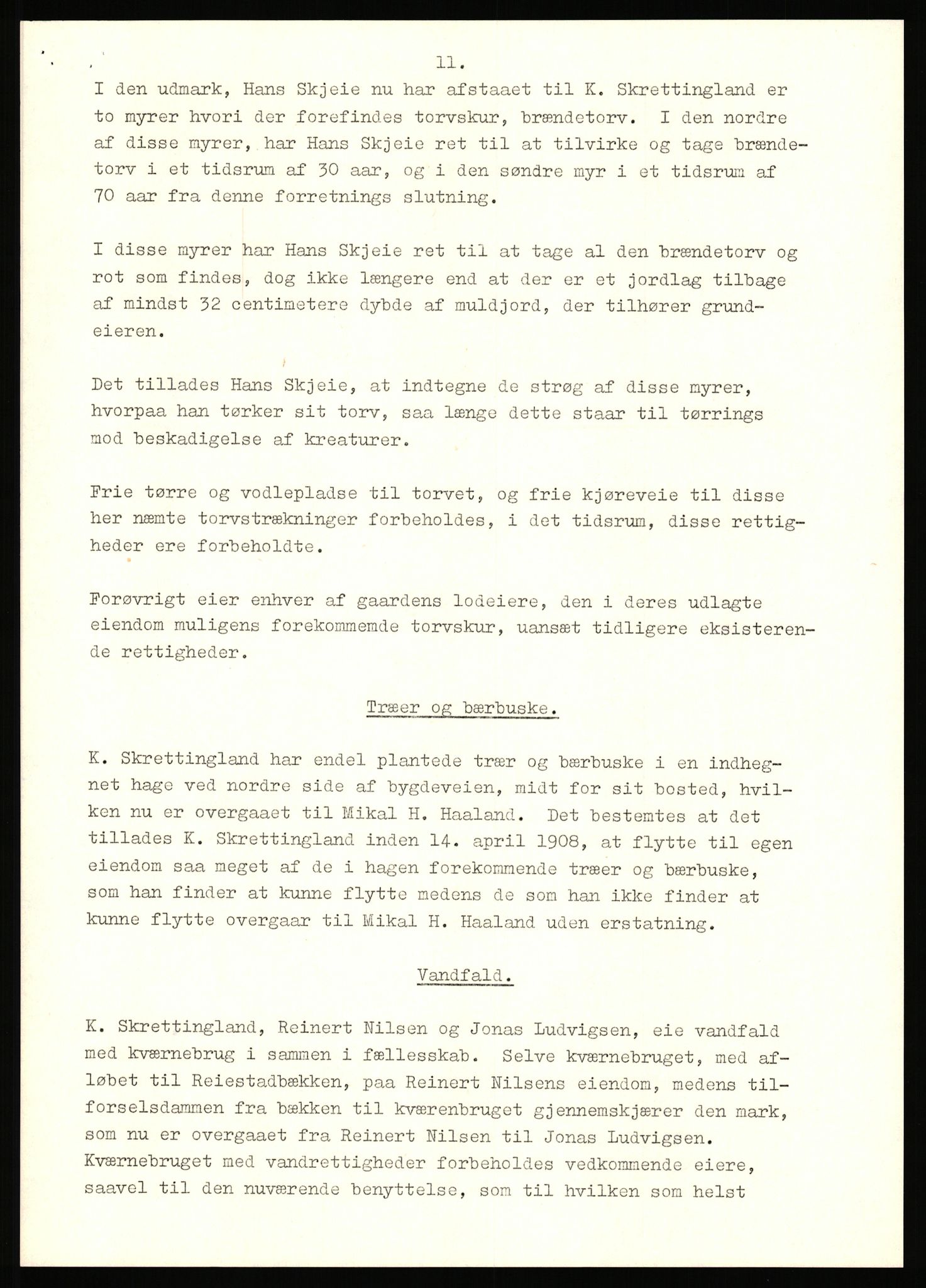 Statsarkivet i Stavanger, SAST/A-101971/03/Y/Yj/L0087: Avskrifter sortert etter gårdsnavn: Tjemsland nordre - Todhammer, 1750-1930, p. 36