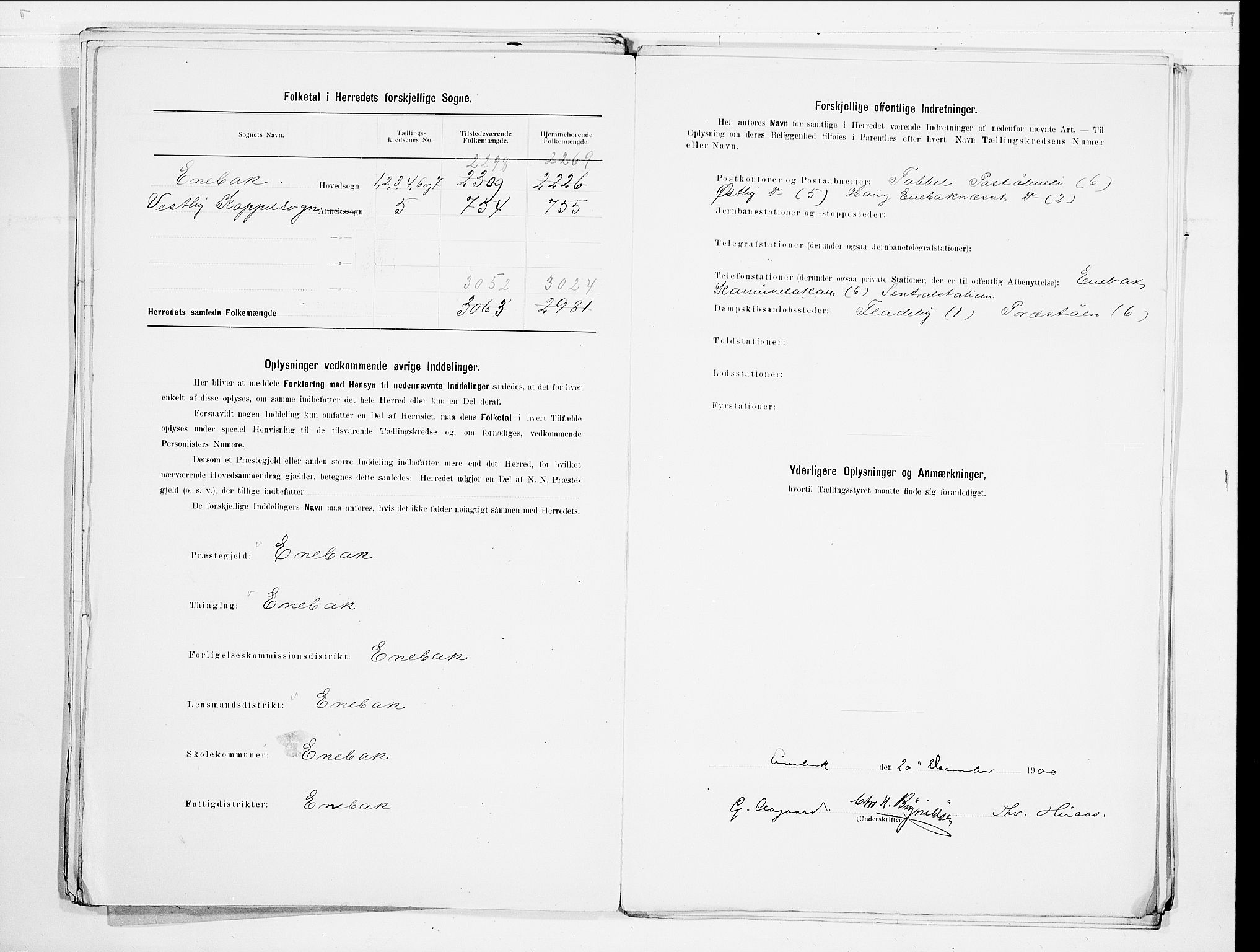 SAO, 1900 census for Enebakk, 1900, p. 3