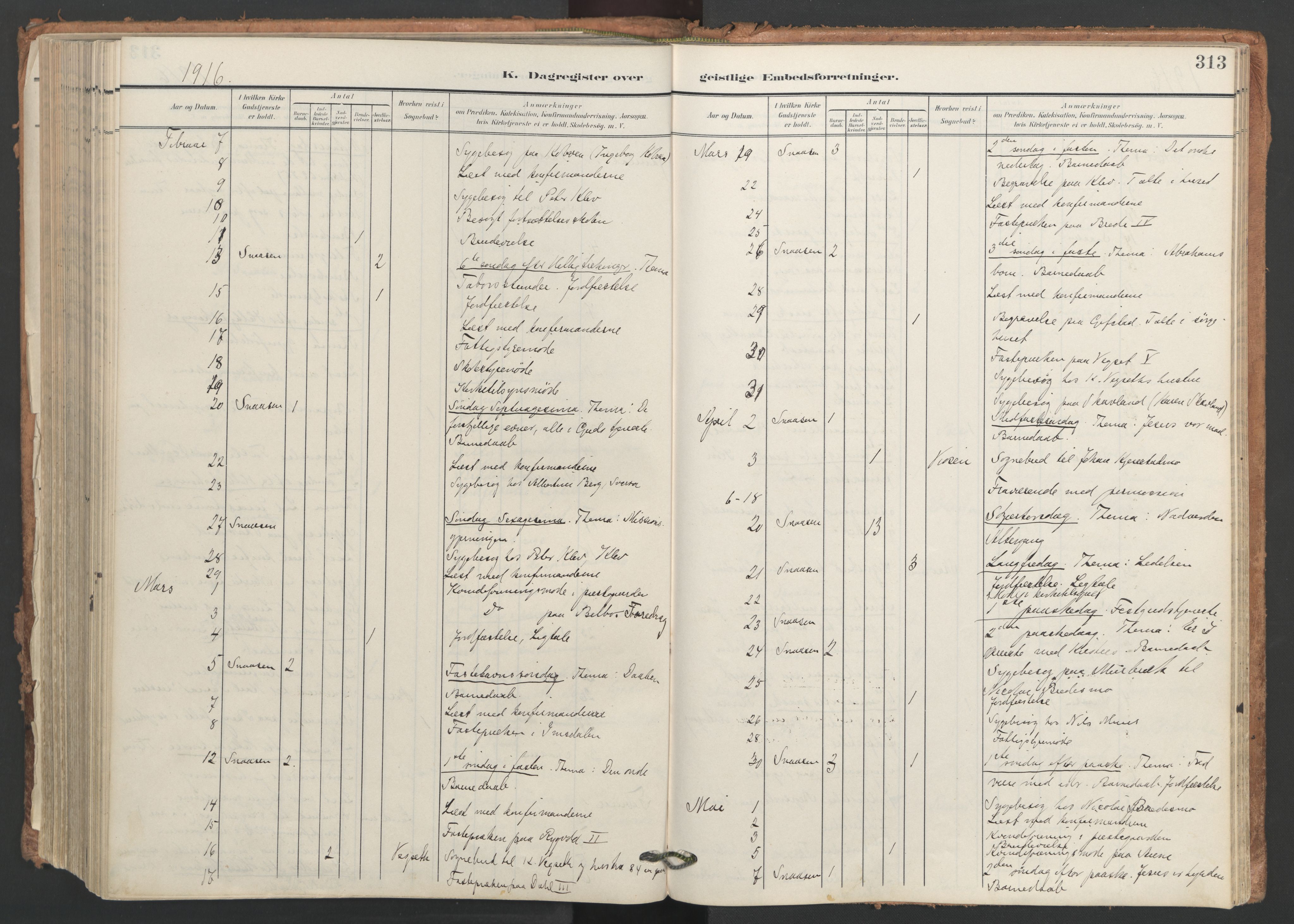 Ministerialprotokoller, klokkerbøker og fødselsregistre - Nord-Trøndelag, SAT/A-1458/749/L0477: Parish register (official) no. 749A11, 1902-1927, p. 313
