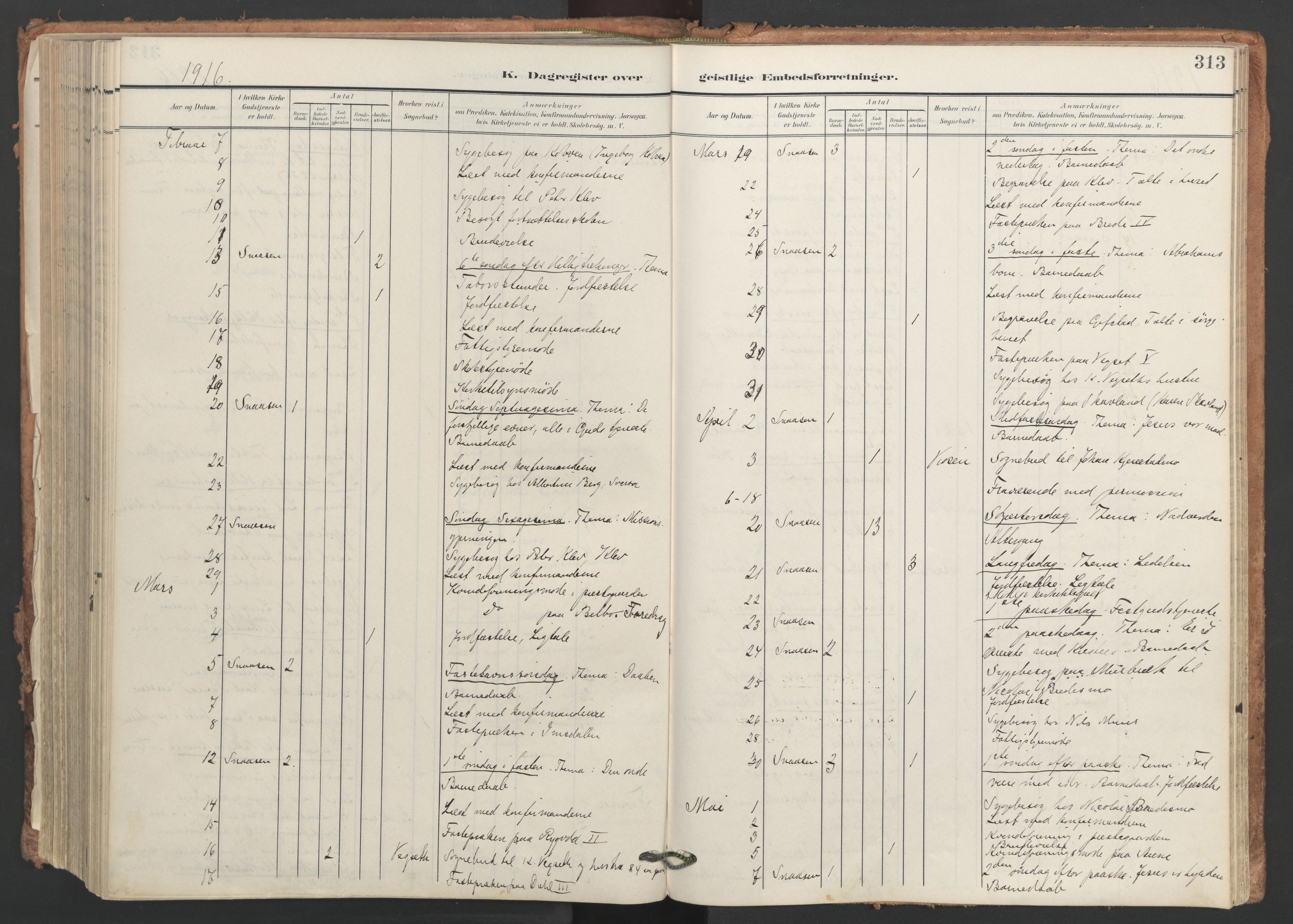 Ministerialprotokoller, klokkerbøker og fødselsregistre - Nord-Trøndelag, AV/SAT-A-1458/749/L0477: Parish register (official) no. 749A11, 1902-1927, p. 313