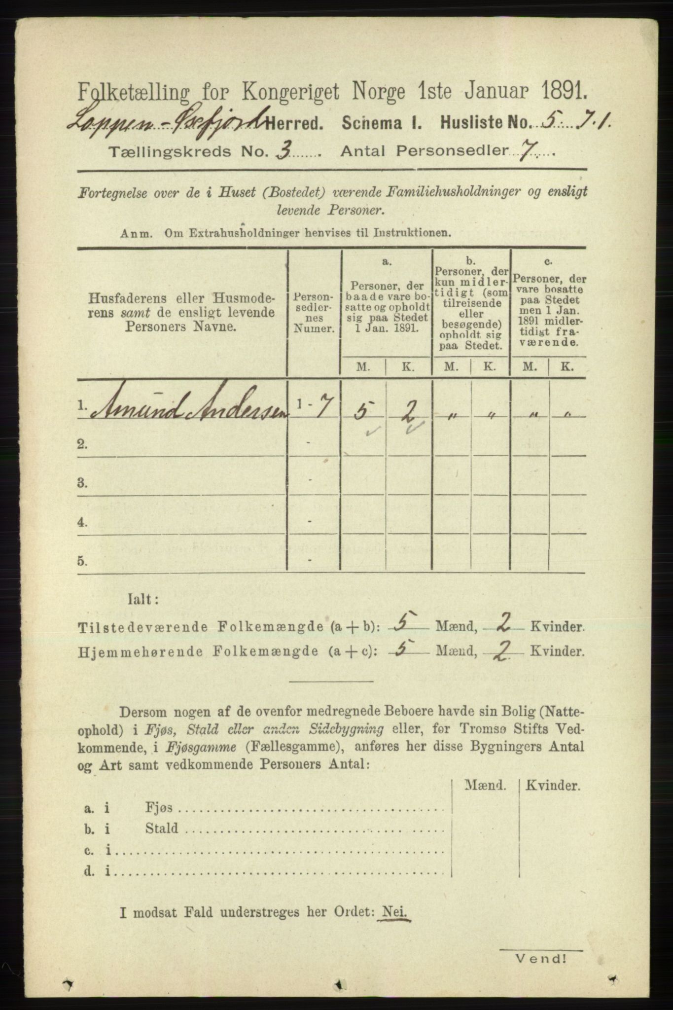 RA, 1891 census for 2014 Loppa, 1891, p. 653