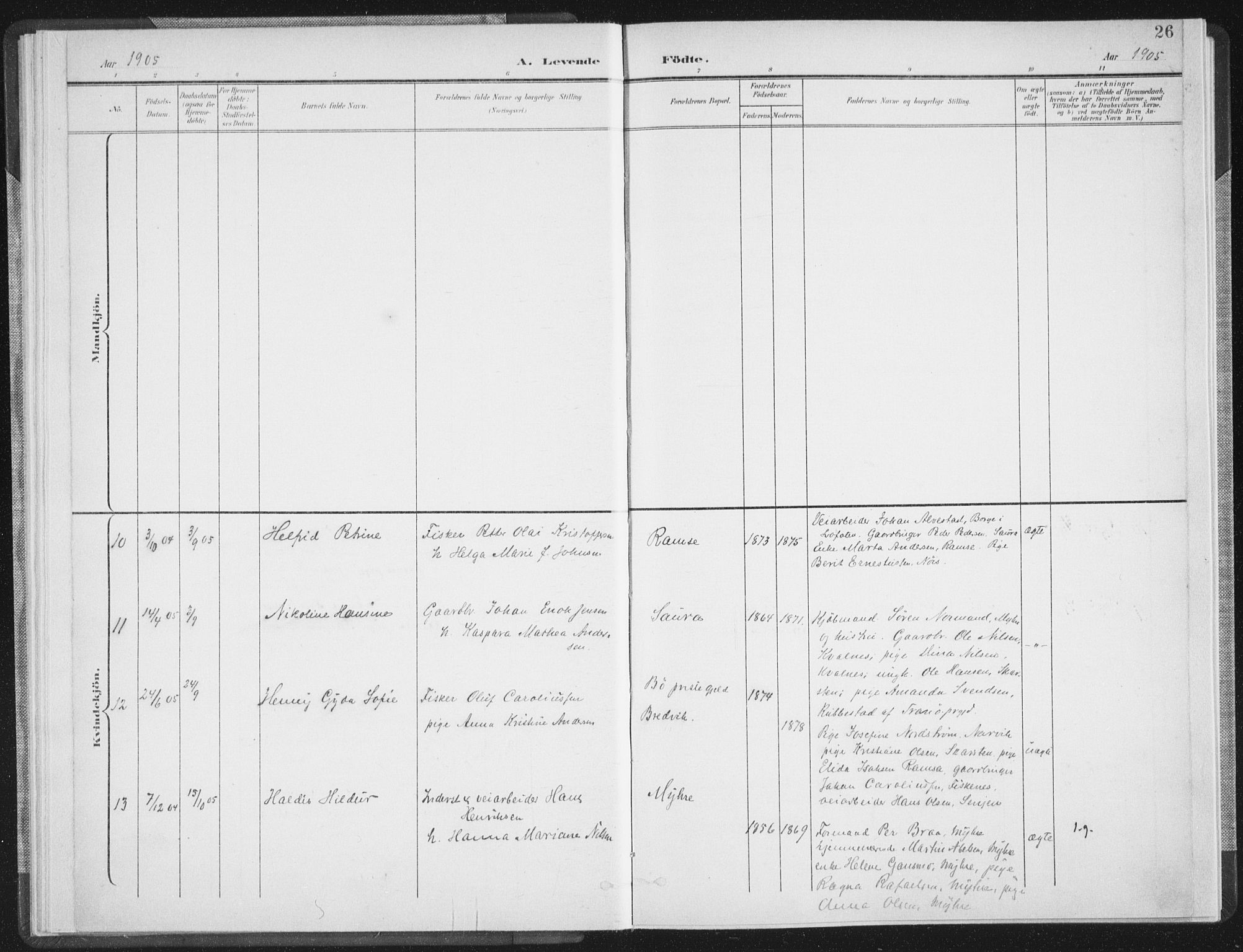 Ministerialprotokoller, klokkerbøker og fødselsregistre - Nordland, SAT/A-1459/897/L1400: Parish register (official) no. 897A07, 1897-1908, p. 26