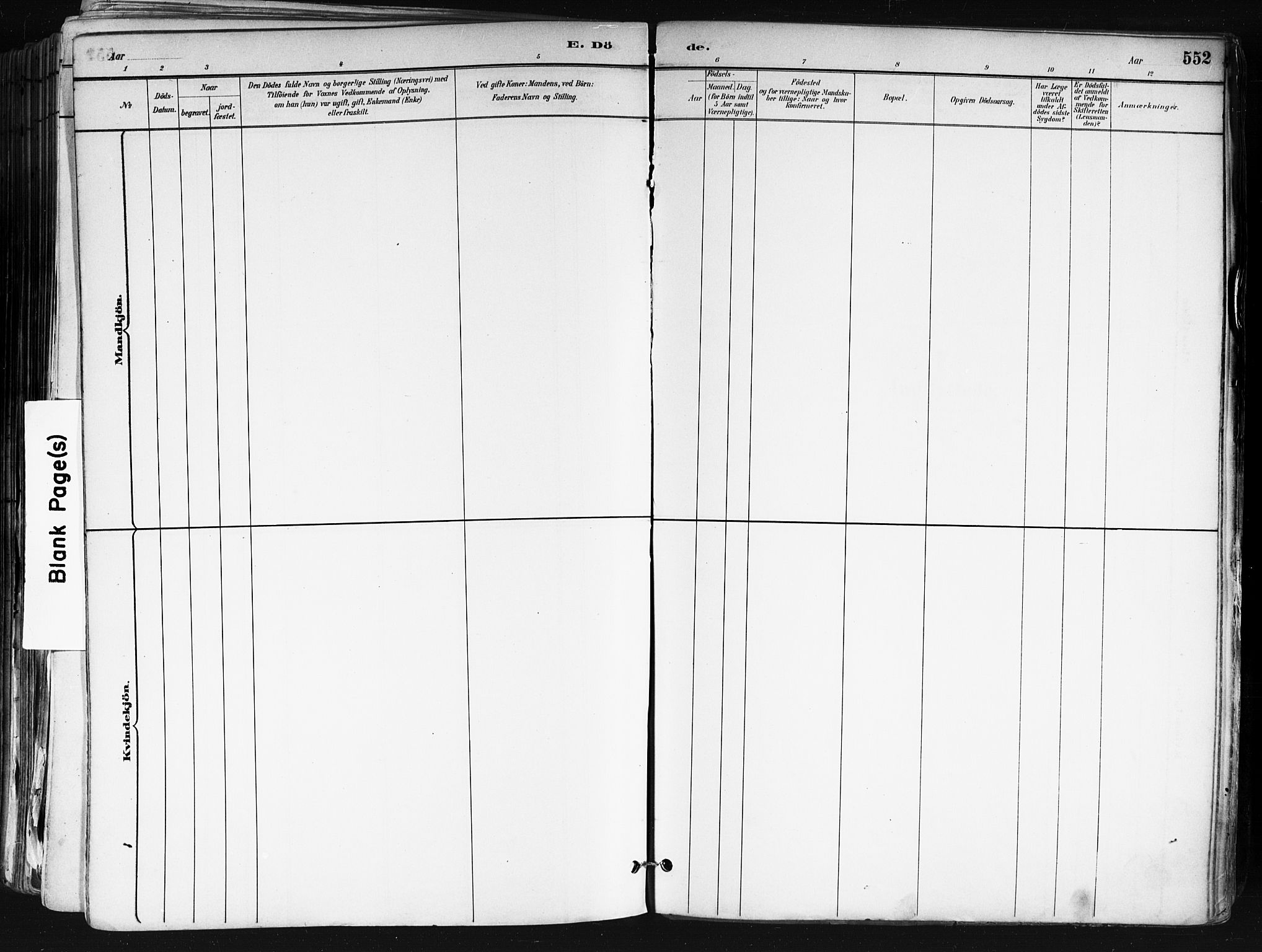 Nes prestekontor Kirkebøker, AV/SAO-A-10410/F/Fa/L0010: Parish register (official) no. I 10, 1883-1898, p. 552