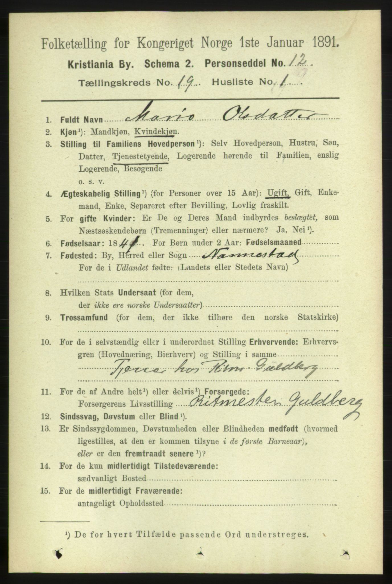 RA, 1891 census for 0301 Kristiania, 1891, p. 9523