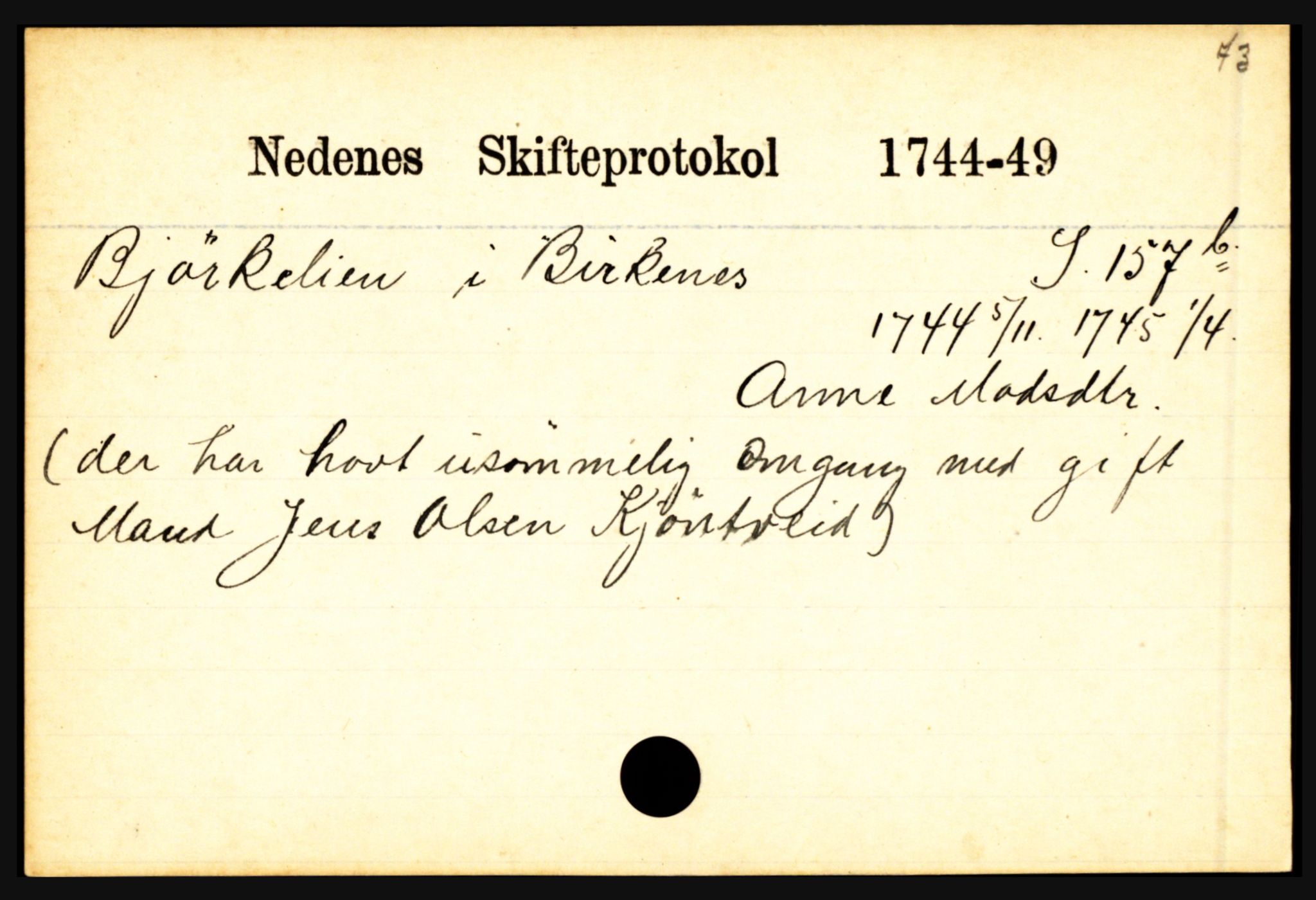 Nedenes sorenskriveri før 1824, AV/SAK-1221-0007/H, p. 2887