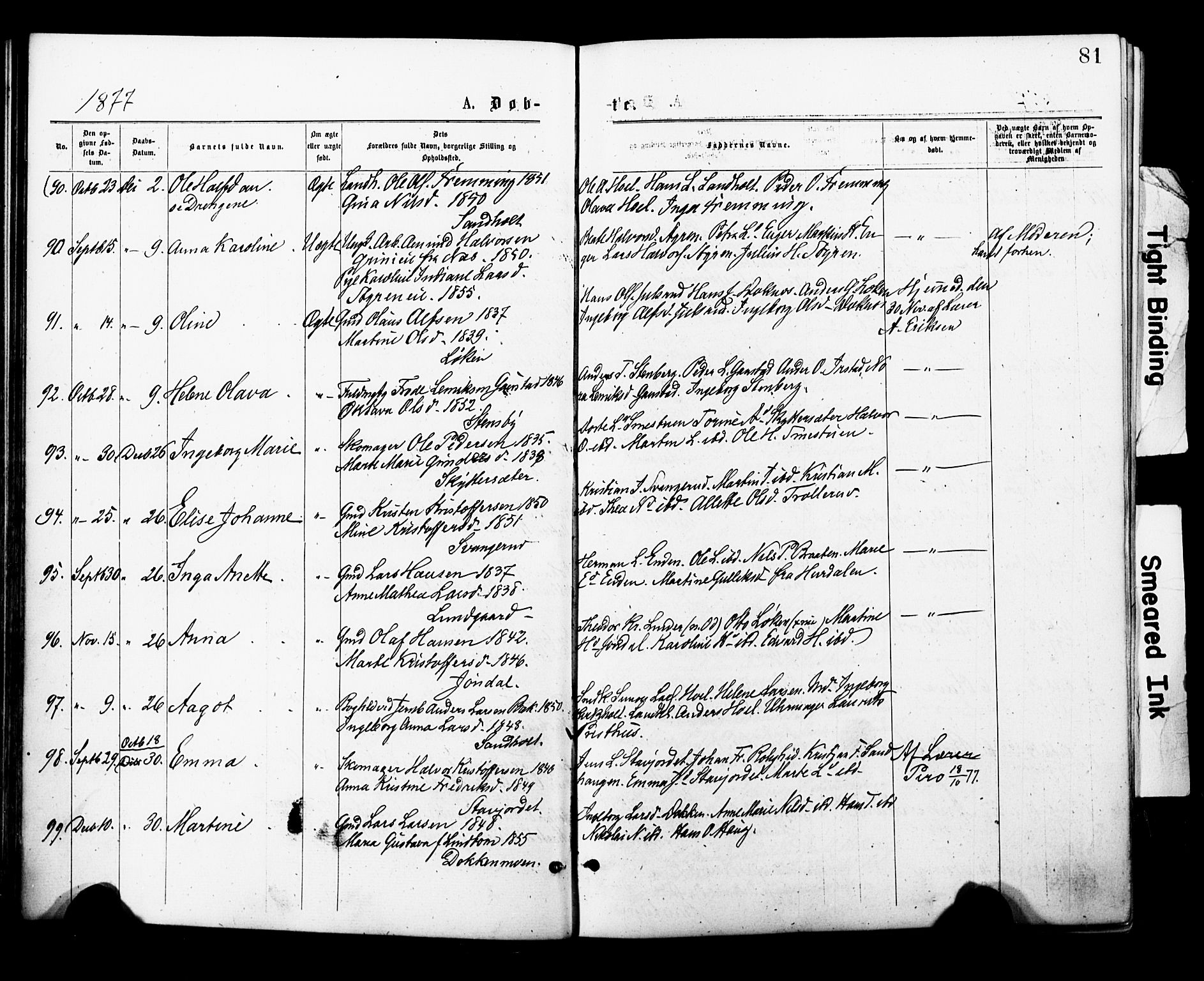 Eidsvoll prestekontor Kirkebøker, AV/SAO-A-10888/F/Fa/L0001: Parish register (official) no. I 1, 1877-1881, p. 81